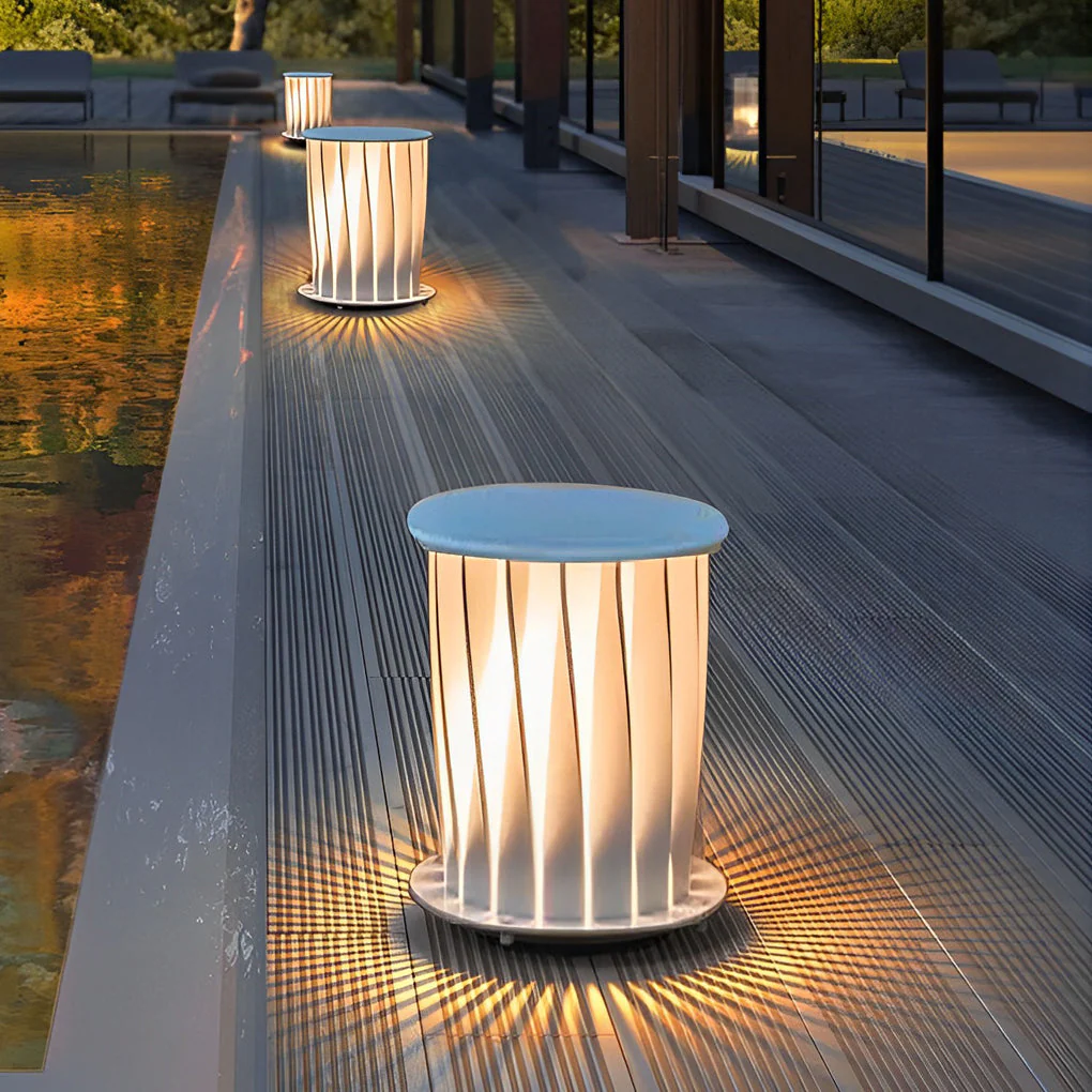 Noble Twisted Modern Solar Outdoor Lawn Lights - Image 2