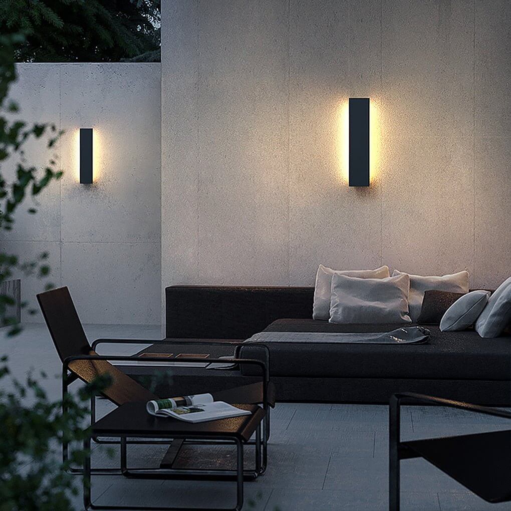 Noelle Modern LED Rectangular Steel Outdoor Wall Lights