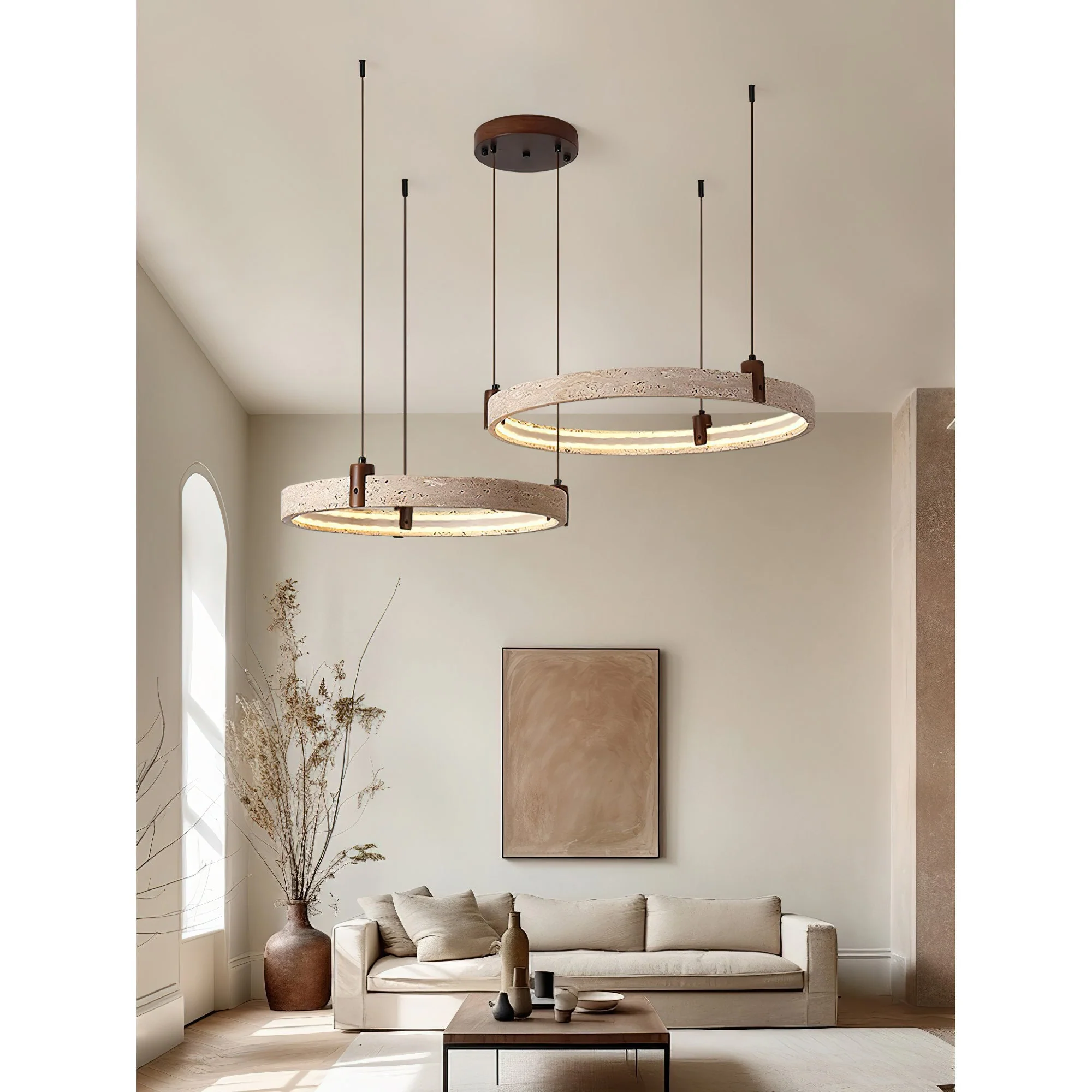 Nogy Wabi-Sabi Travertine Chandelier - Image 16