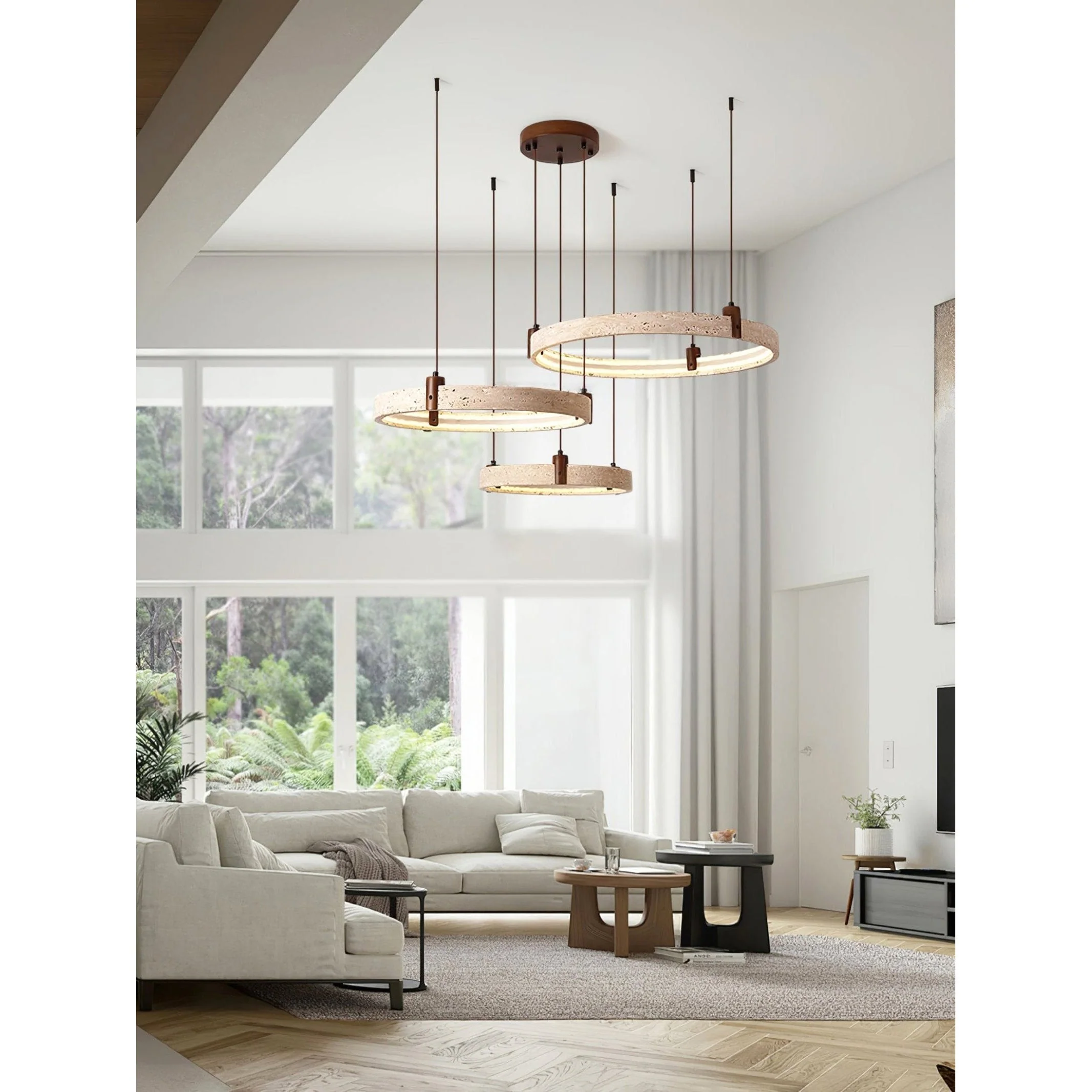 Nogy Wabi-Sabi Travertine Chandelier - Image 19