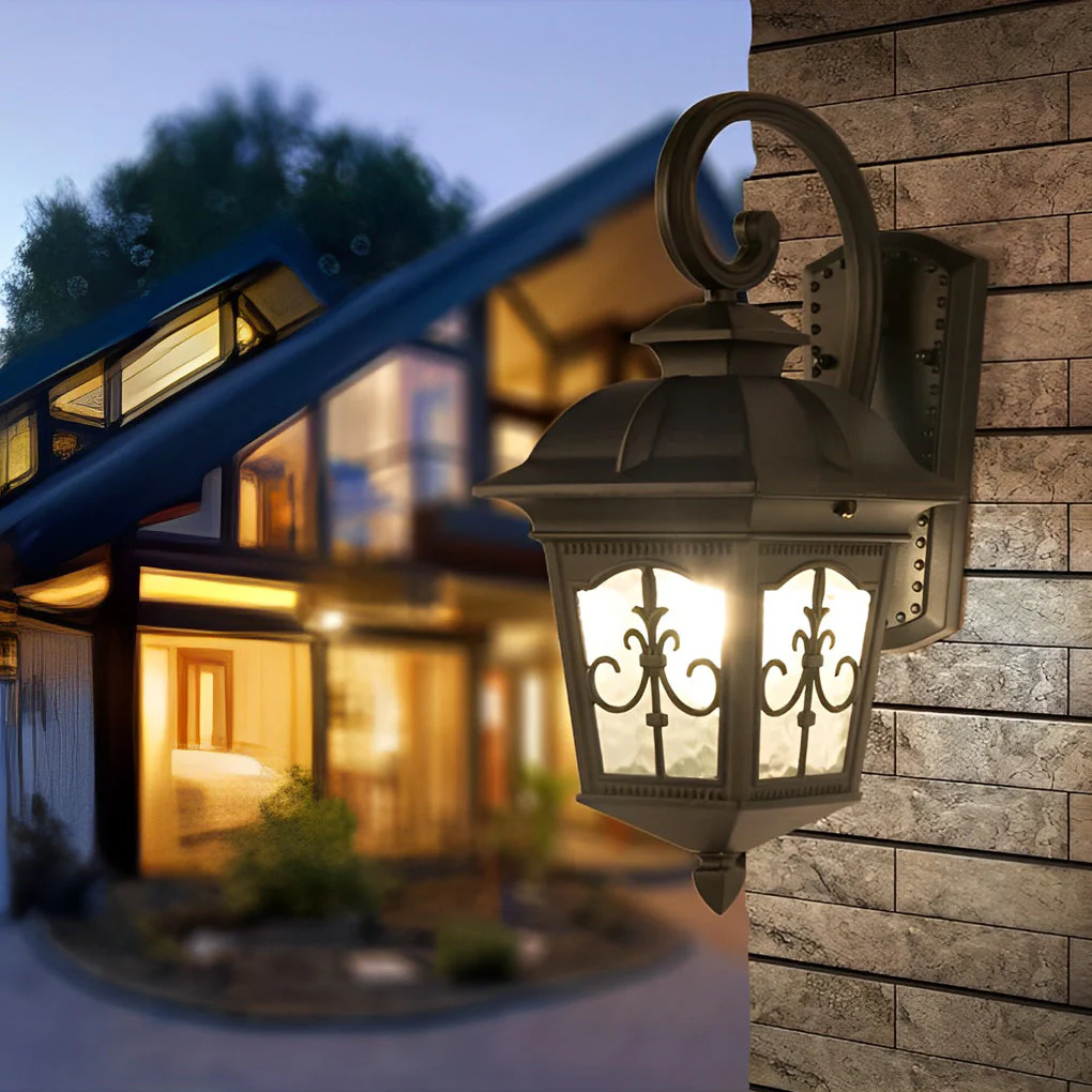 Noine Retro Elegant LED European Glass Outdoor Wall Lights