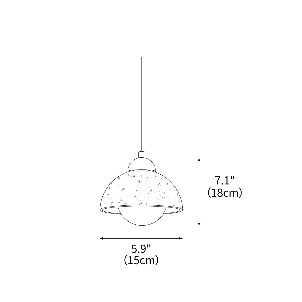 Nora Dome Natural Yellow Travertine Pendant Light - Image 3