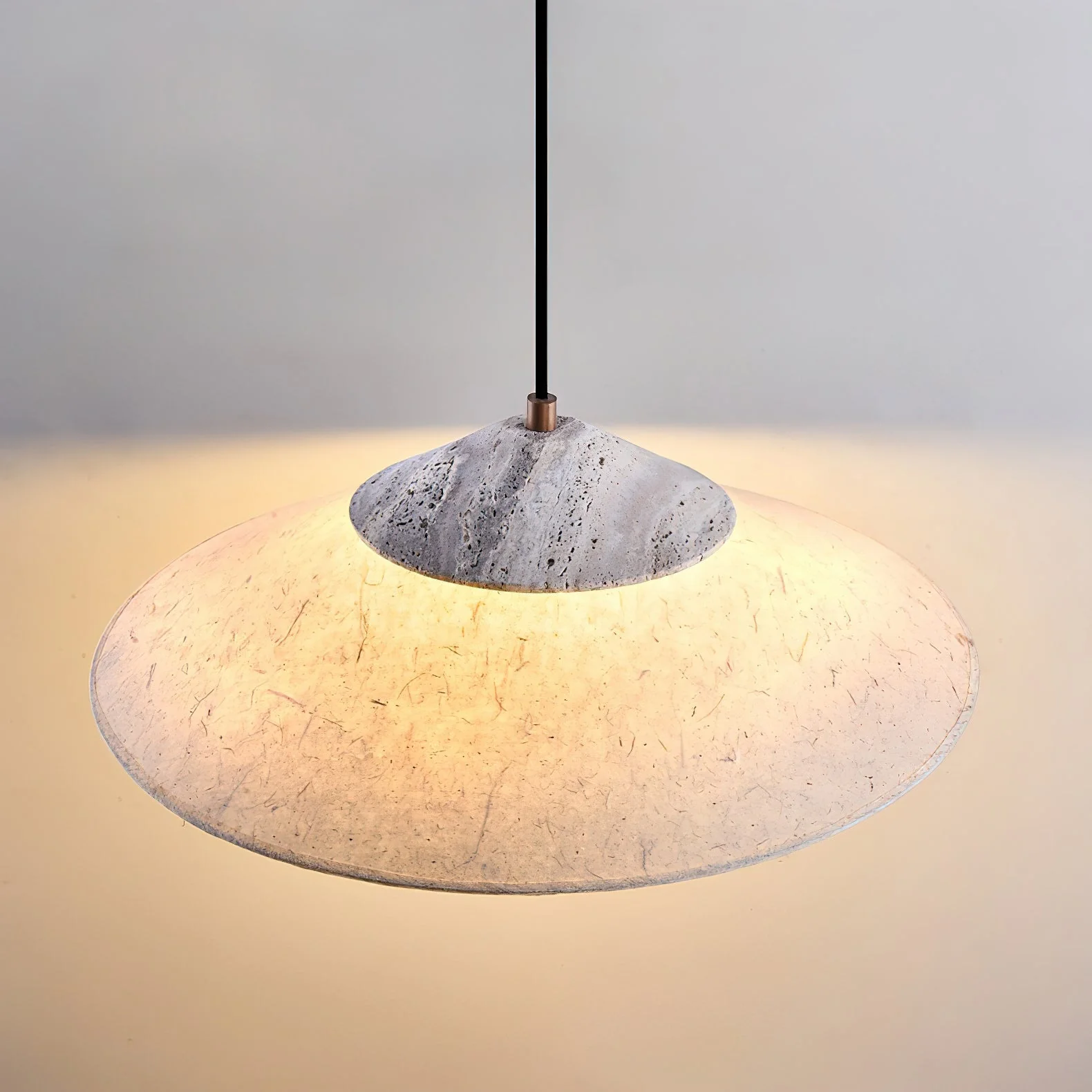 Nordglimt Wabi-Sabi Travertine Pendant Light - Image 12