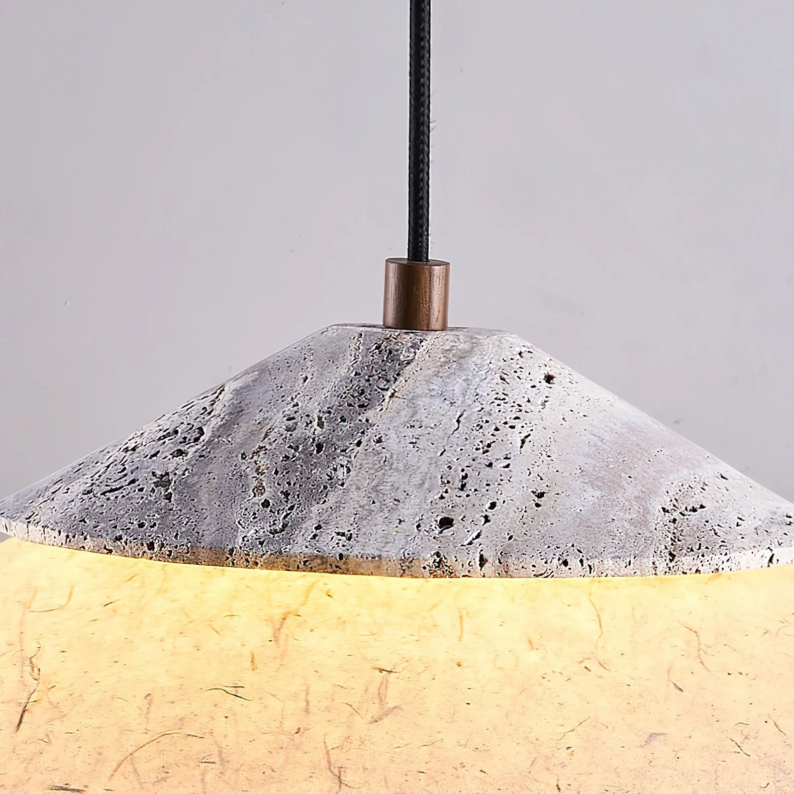 Nordglimt Wabi-Sabi Travertine Pendant Light - Image 13
