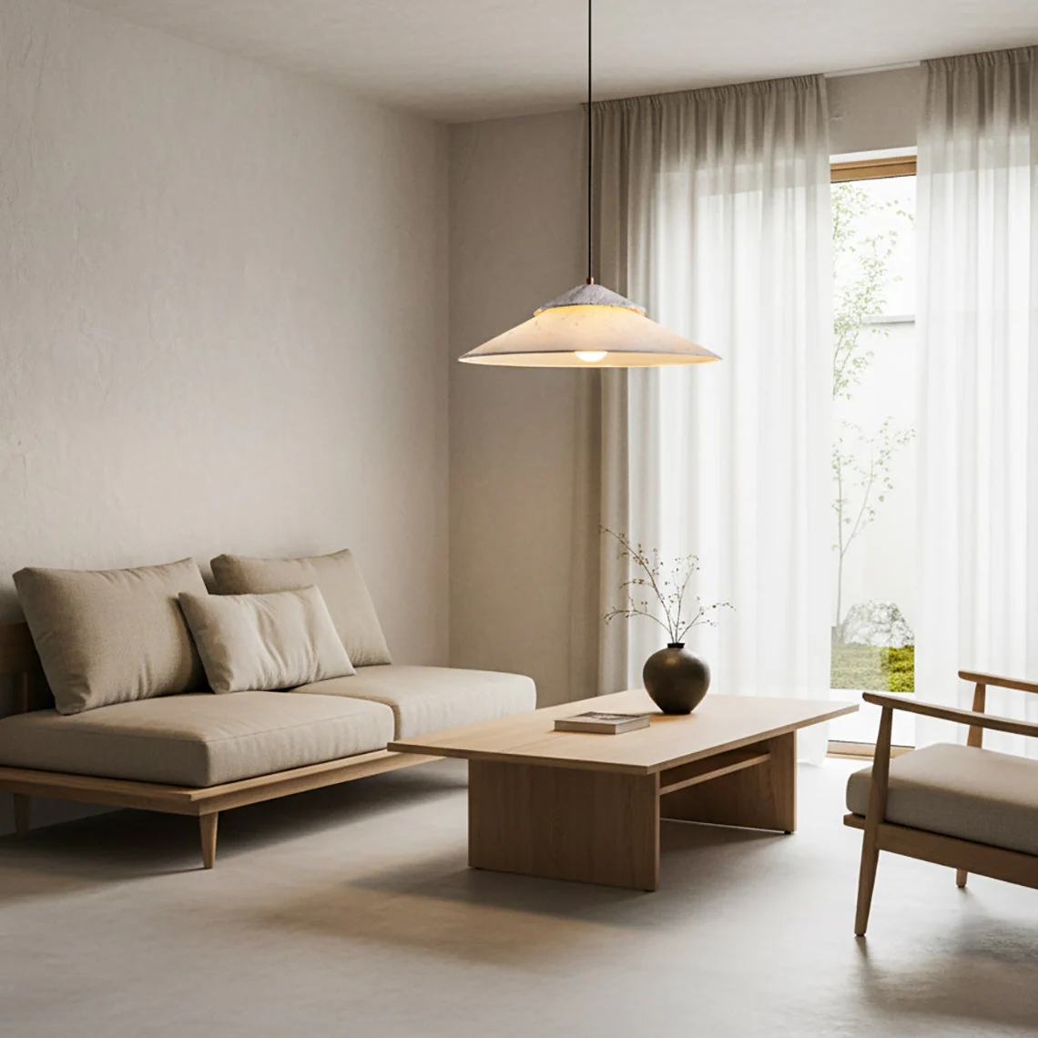 Nordglimt Wabi-Sabi Travertine Pendant Light - Image 3