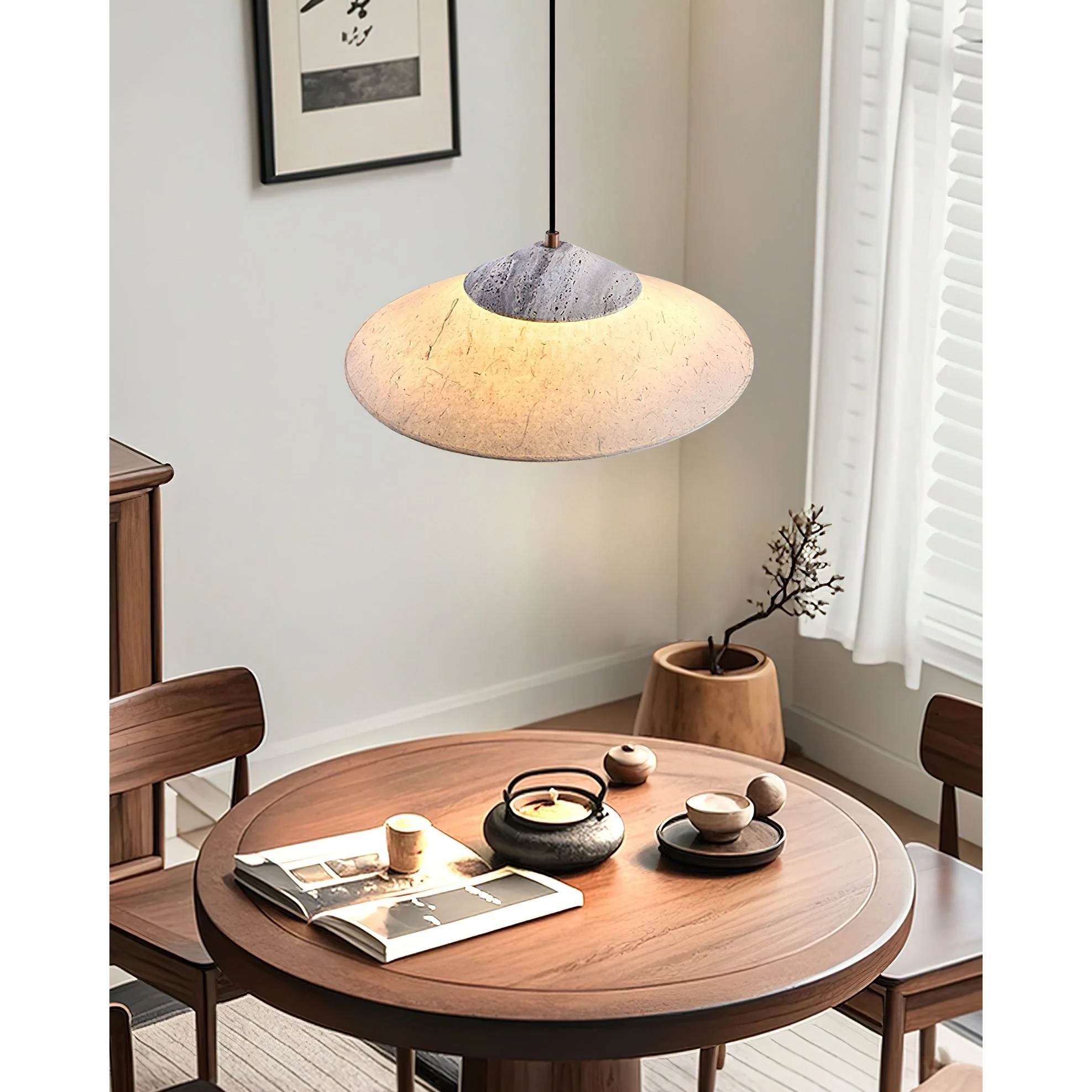 Nordglimt Wabi-Sabi Travertine Pendant Light - Image 9