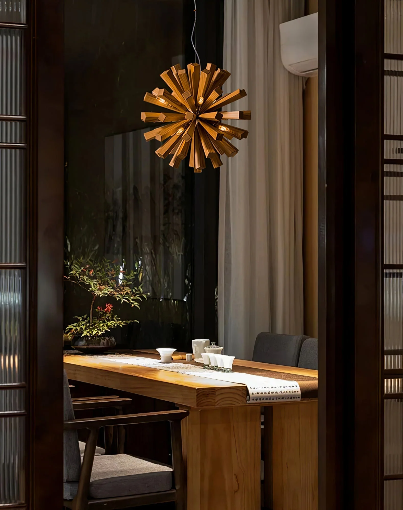 Nova Premium Nordic Art Burst Wood Chandelier - Image 12