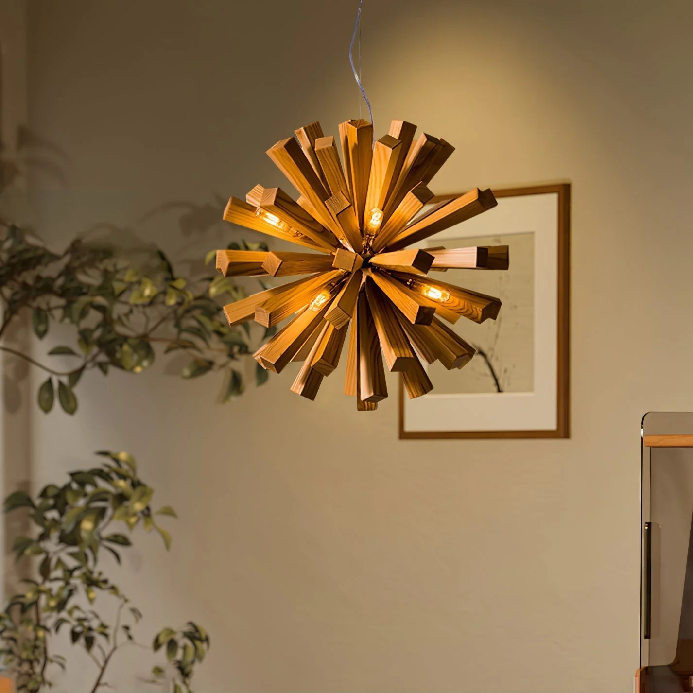 Nova Premium Nordic Art Burst Wood Chandelier - Image 16