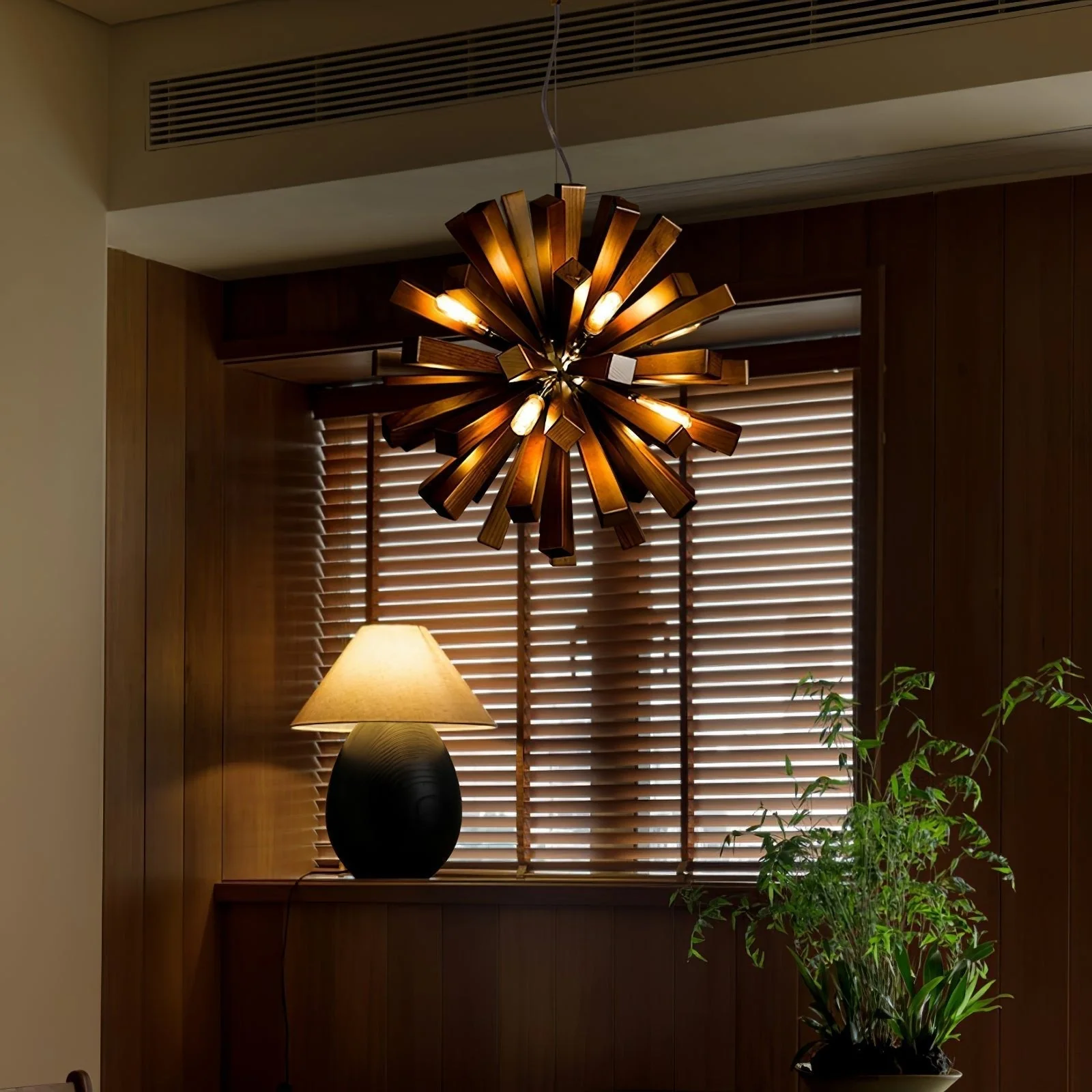 Nova Premium Nordic Art Burst Wood Chandelier - Image 19