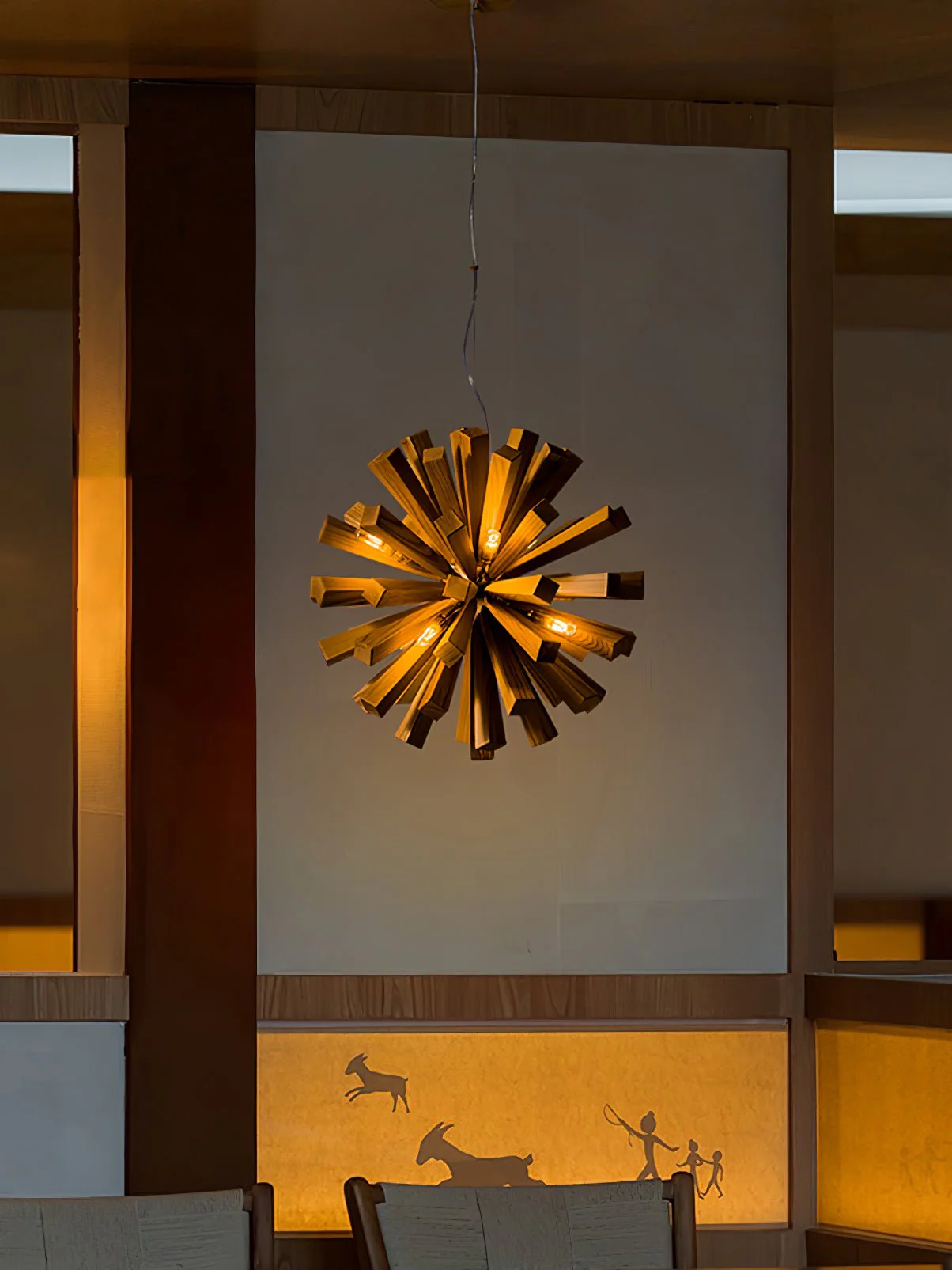 Nova Premium Nordic Art Burst Wood Chandelier - Image 23