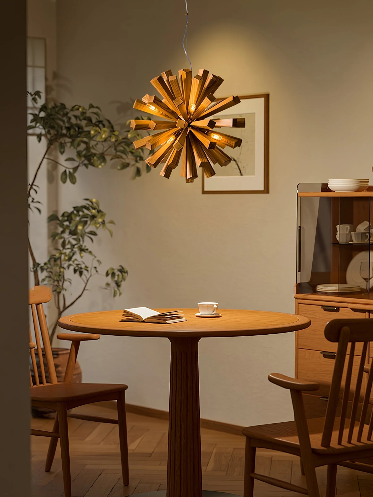 Nova Premium Nordic Art Burst Wood Chandelier - Image 24