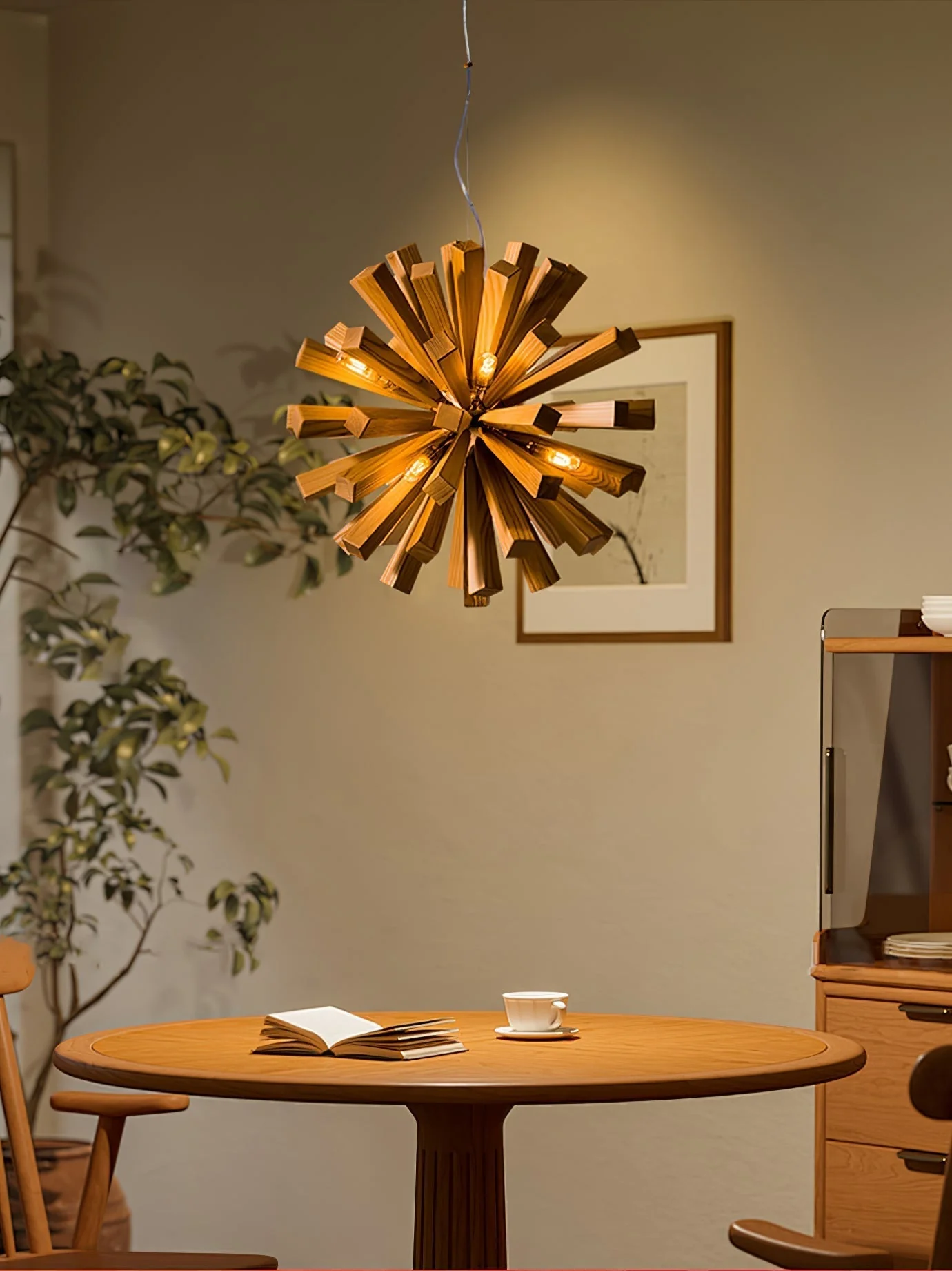 Nova Premium Nordic Art Burst Wood Chandelier - Image 26