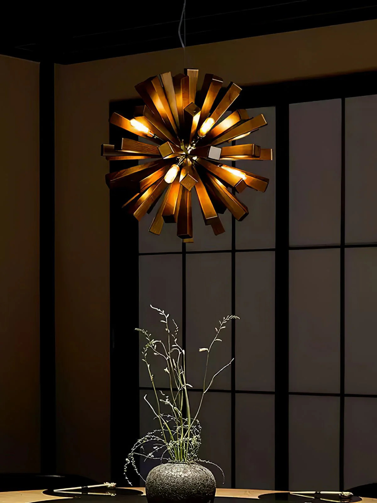 Nova Premium Nordic Art Burst Wood Chandelier - Image 30