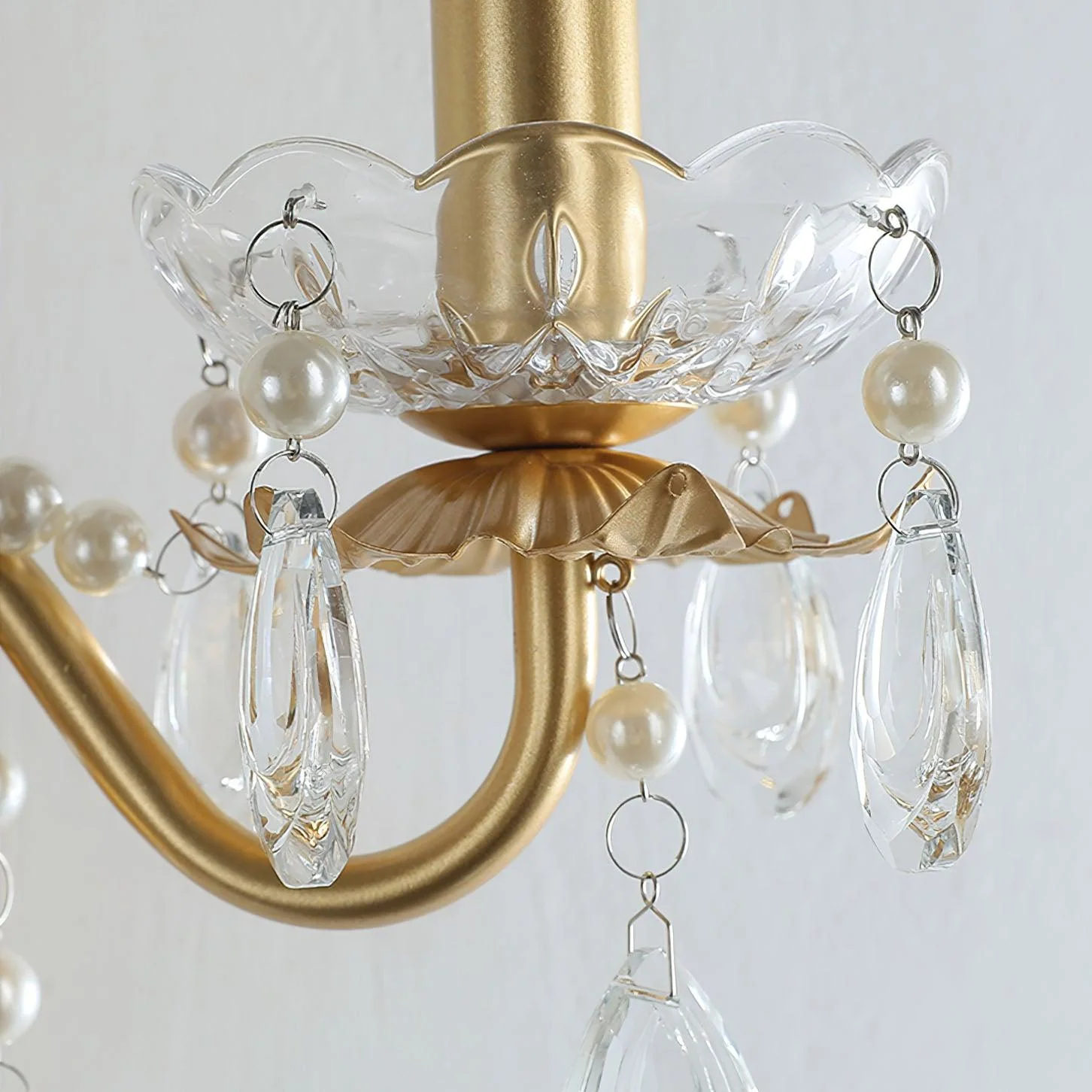 Nydoraris Elegance Pearl Chain Crystal Wall Lamp - Image 13