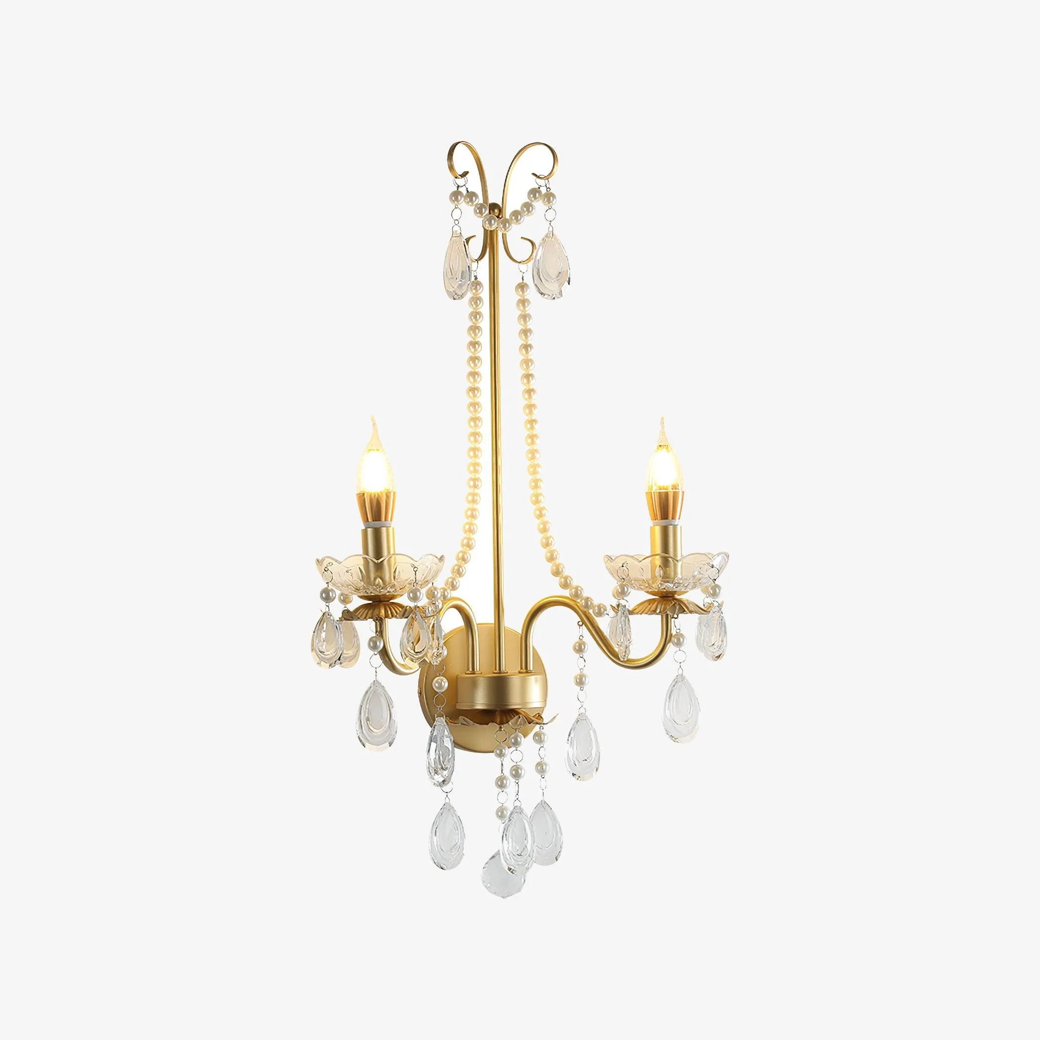 Nydoraris Elegance Pearl Chain Crystal Wall Lamp - Image 16