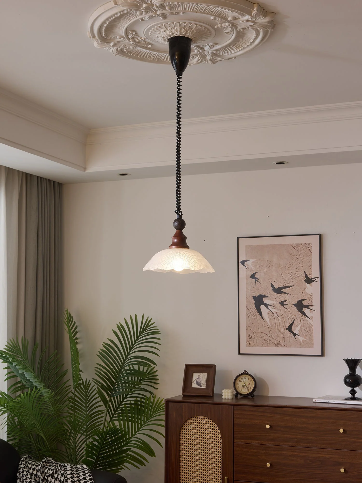 Nydoreth Elegance Vintage Art Wood Pendant Lamp - Image 14
