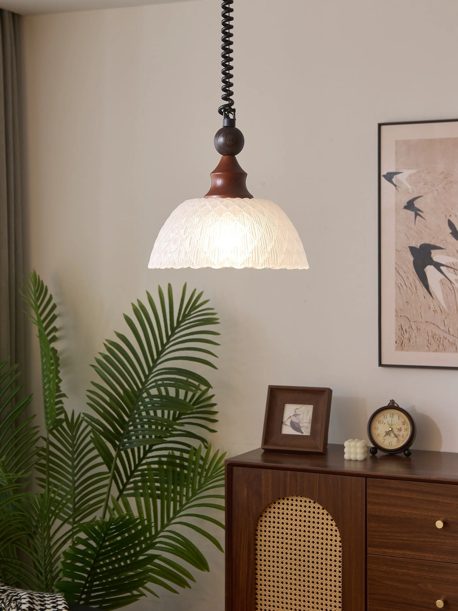 Nydoreth Elegance Vintage Art Wood Pendant Lamp - Image 33