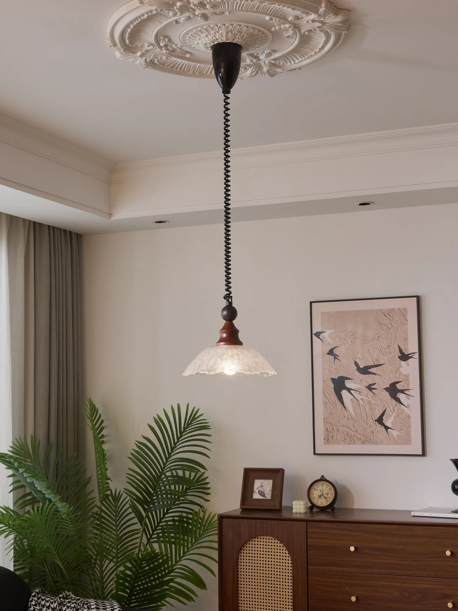 Nydoreth Elegance Vintage Art Wood Pendant Lamp - Image 8