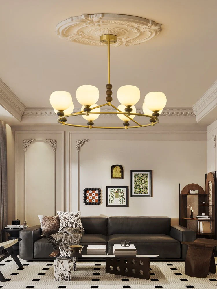 Nydoriel Premium Nordic Art Brass Wood Chandelier - Image 10