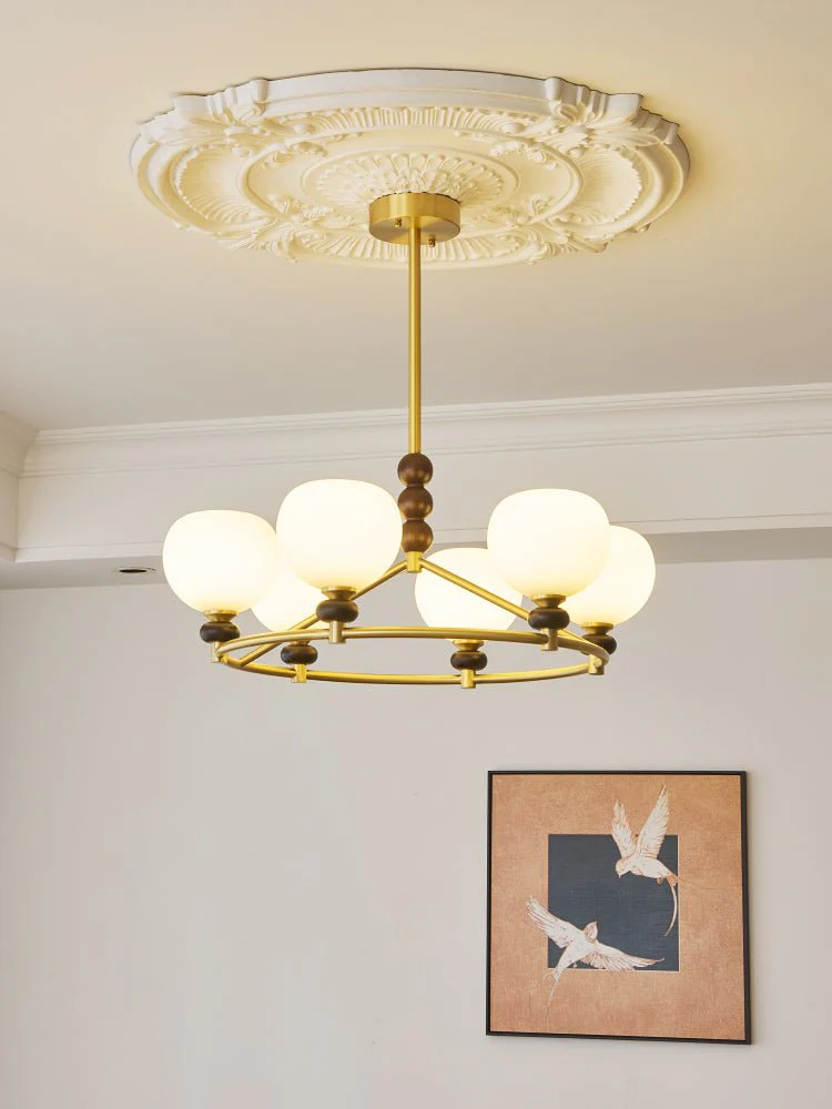 Nydoriel Premium Nordic Art Brass Wood Chandelier - Image 15