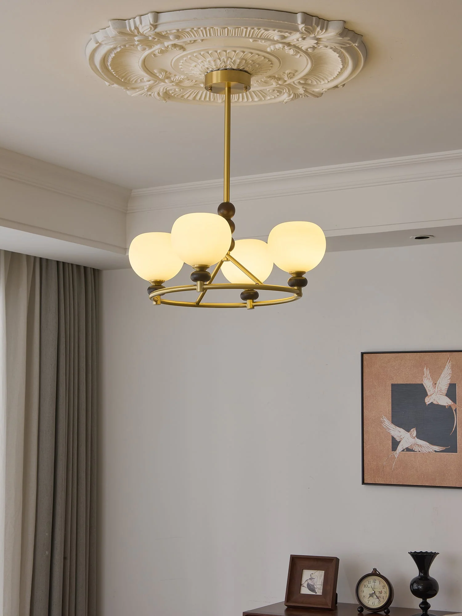 Nydoriel Premium Nordic Art Brass Wood Chandelier - Image 3