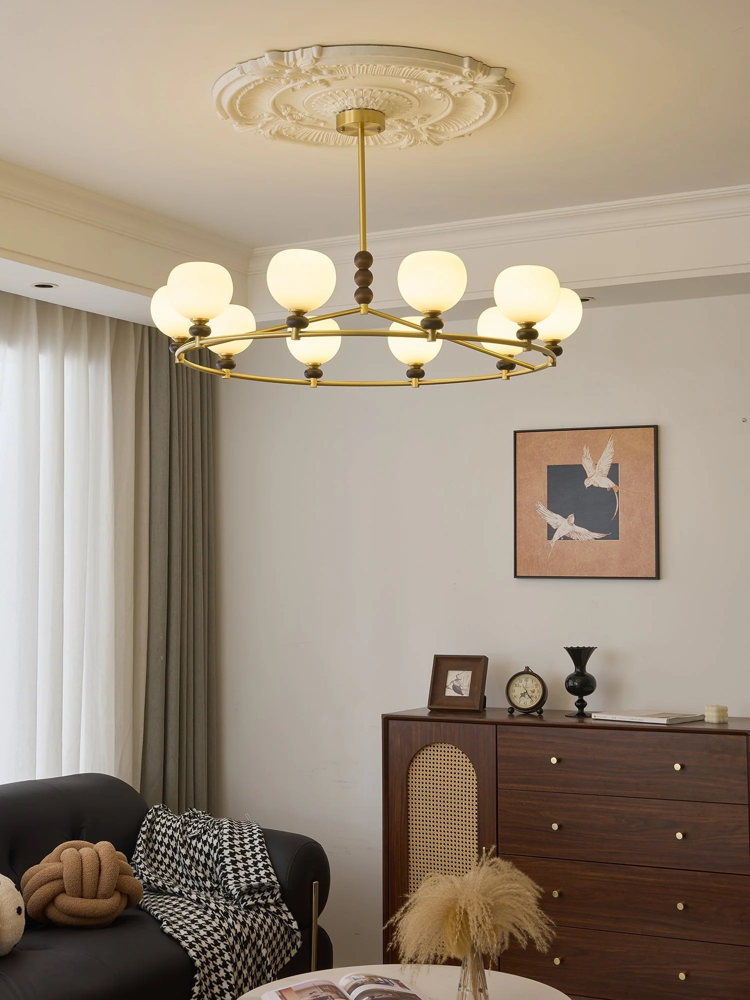 Nydoriel Premium Nordic Art Brass Wood Chandelier - Image 31