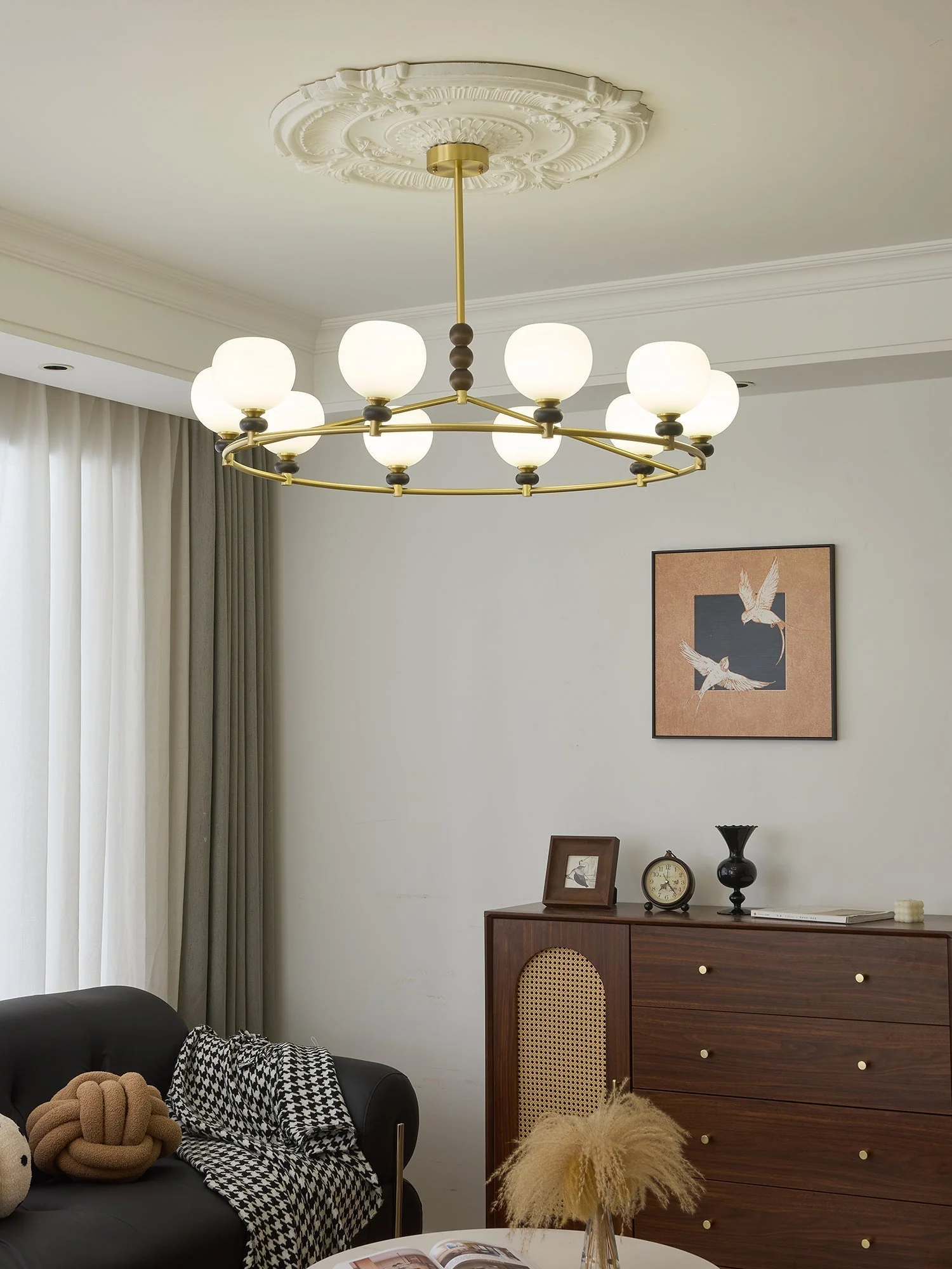 Nydoriel Premium Nordic Art Brass Wood Chandelier - Image 32