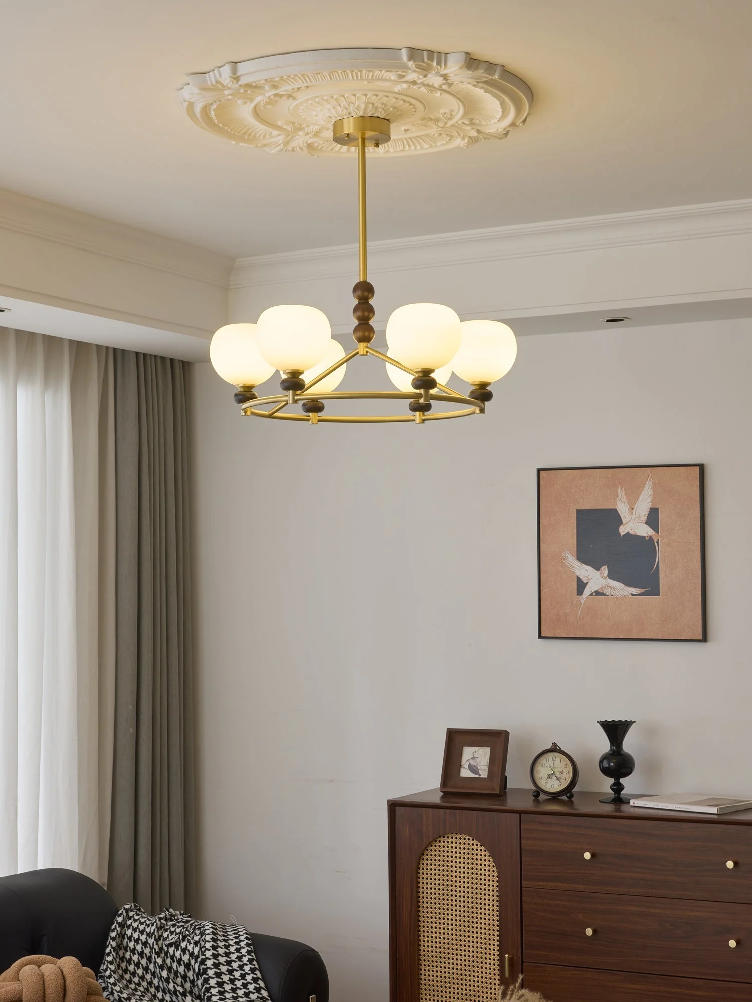 Nydoriel Premium Nordic Art Brass Wood Chandelier - Image 34