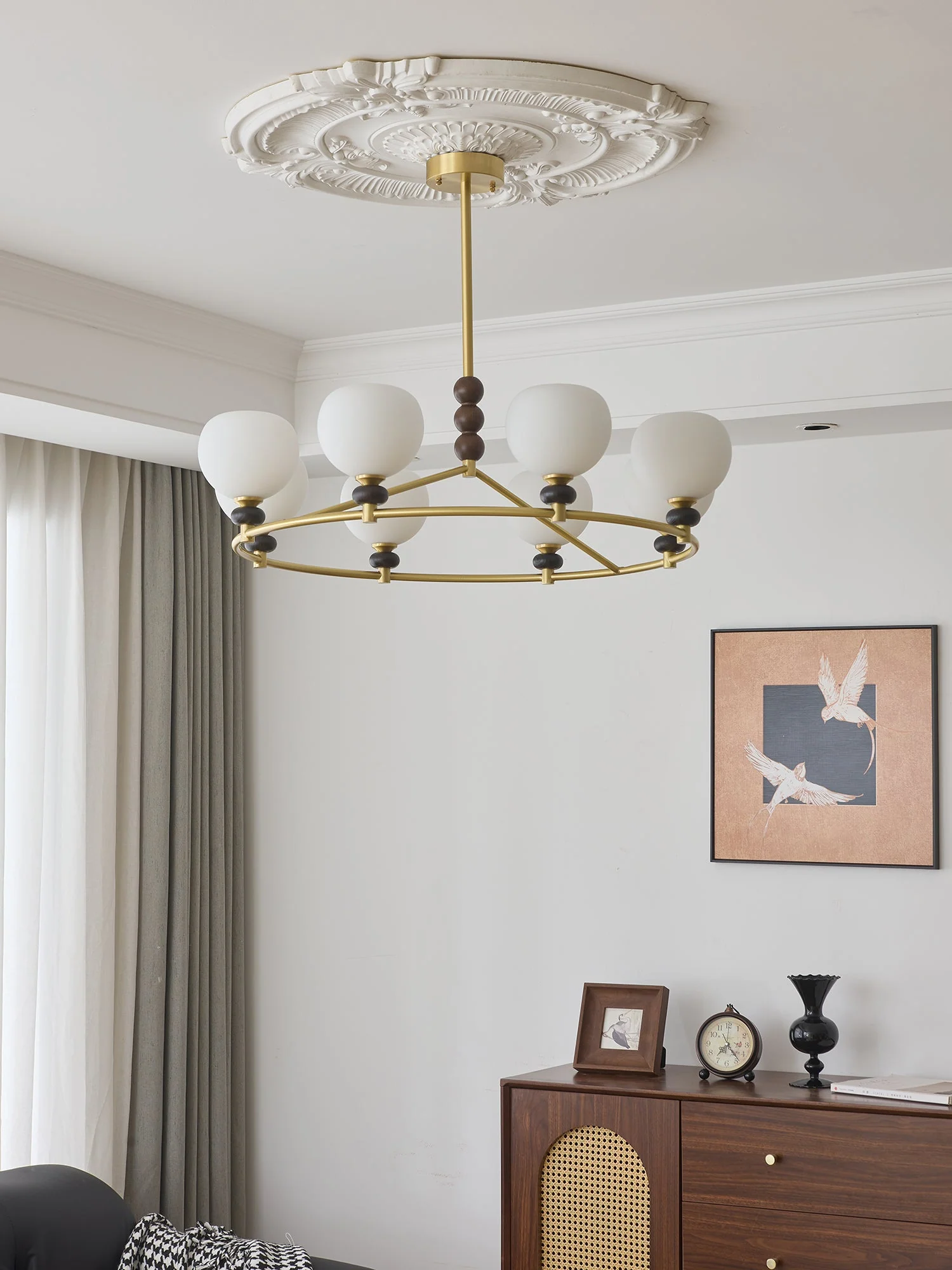 Nydoriel Premium Nordic Art Brass Wood Chandelier - Image 35