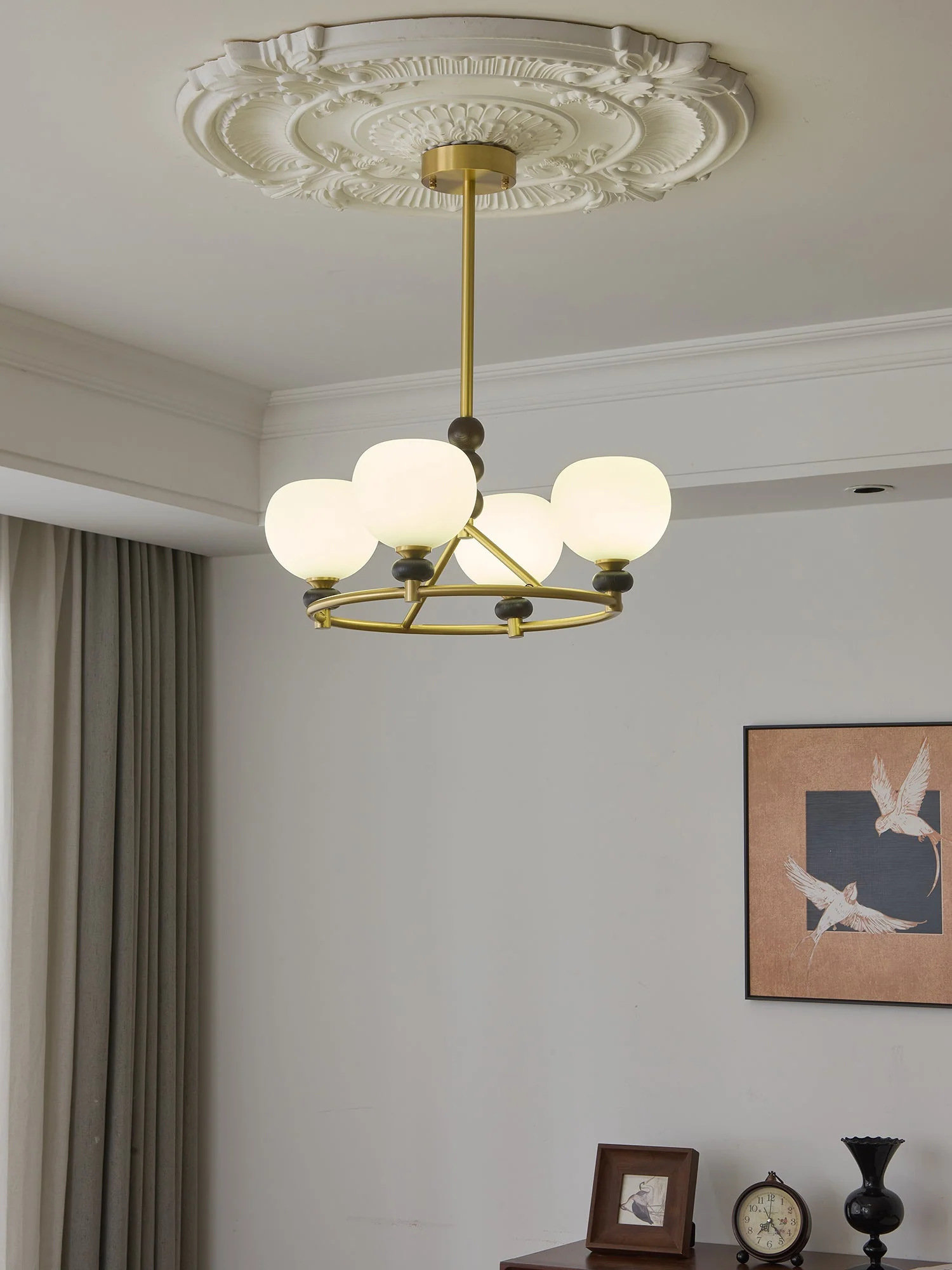 Nydoriel Premium Nordic Art Brass Wood Chandelier - Image 5