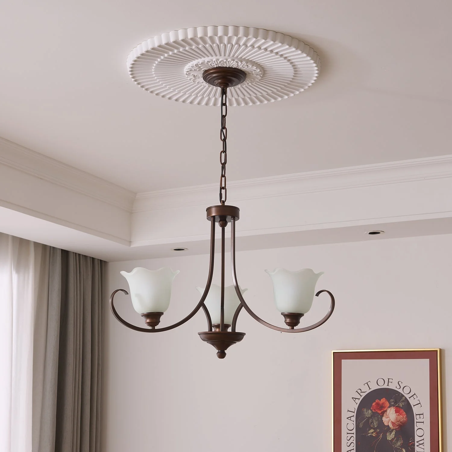 Nydorisra Elegance Vintage Floral Glass Chandelier - Image 2