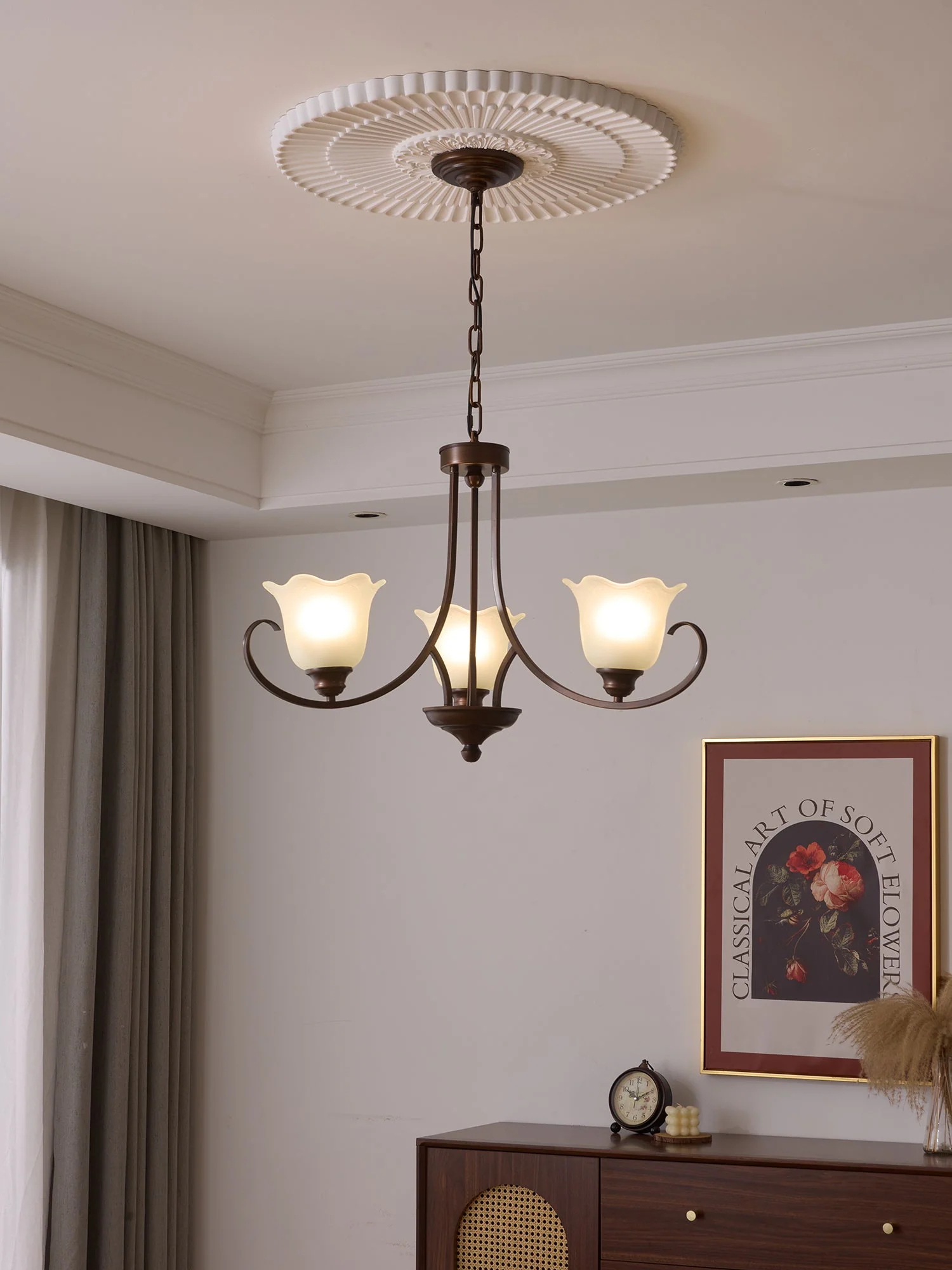Nydorisra Elegance Vintage Floral Glass Chandelier - Image 25