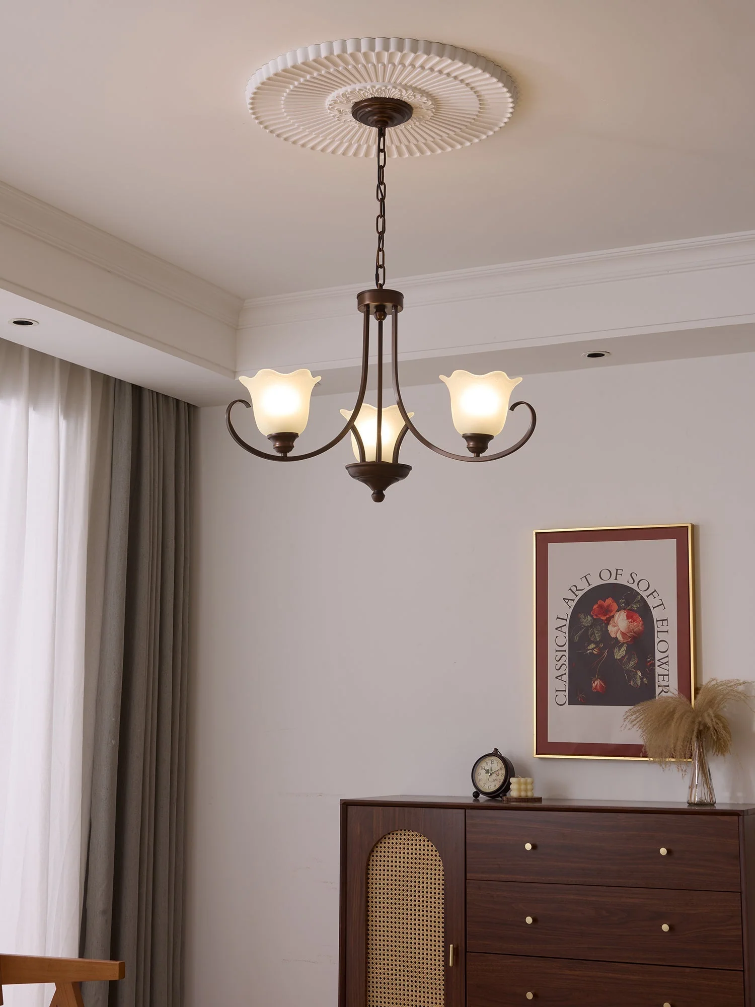 Nydorisra Elegance Vintage Floral Glass Chandelier - Image 29