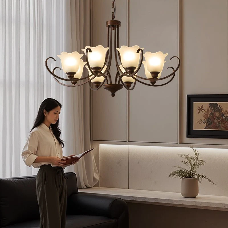 Nydorisra Elegance Vintage Floral Glass Chandelier - Image 46