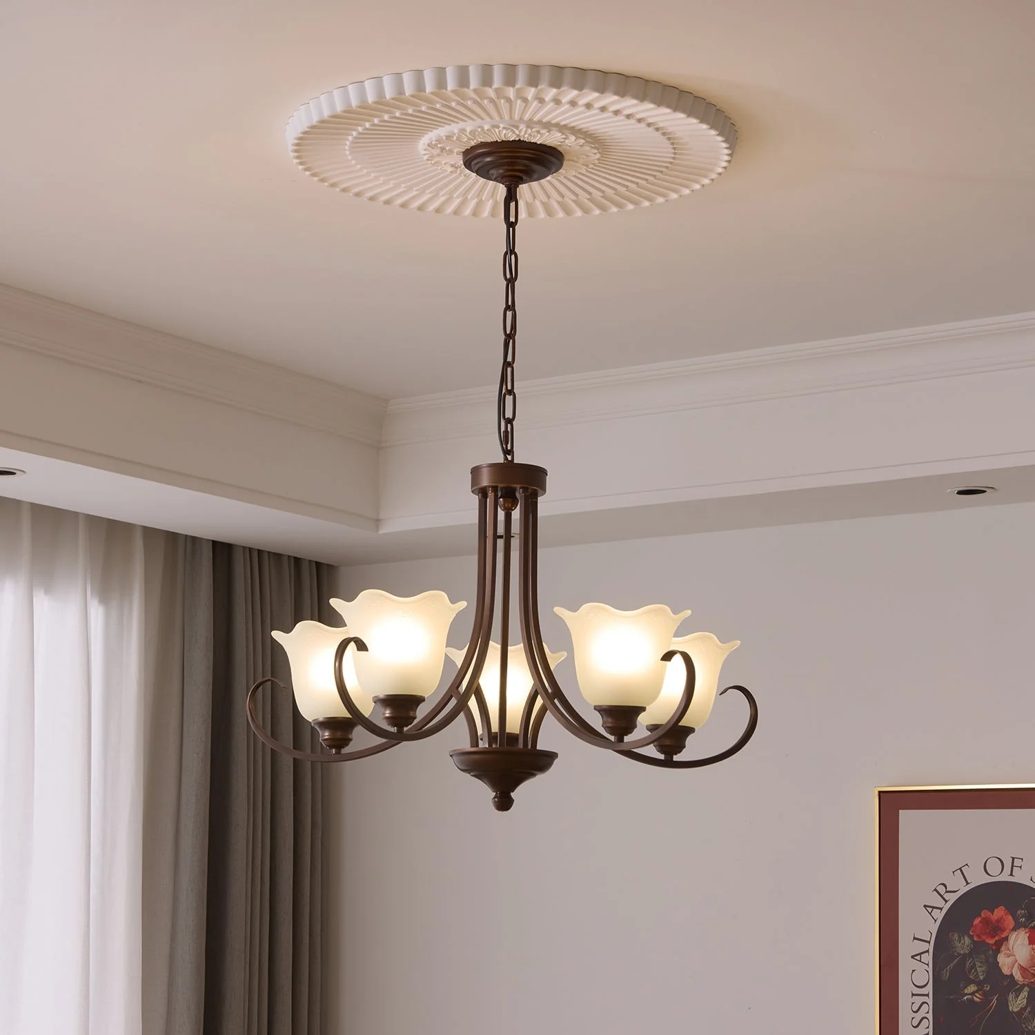 Nydorisra Elegance Vintage Floral Glass Chandelier - Image 47