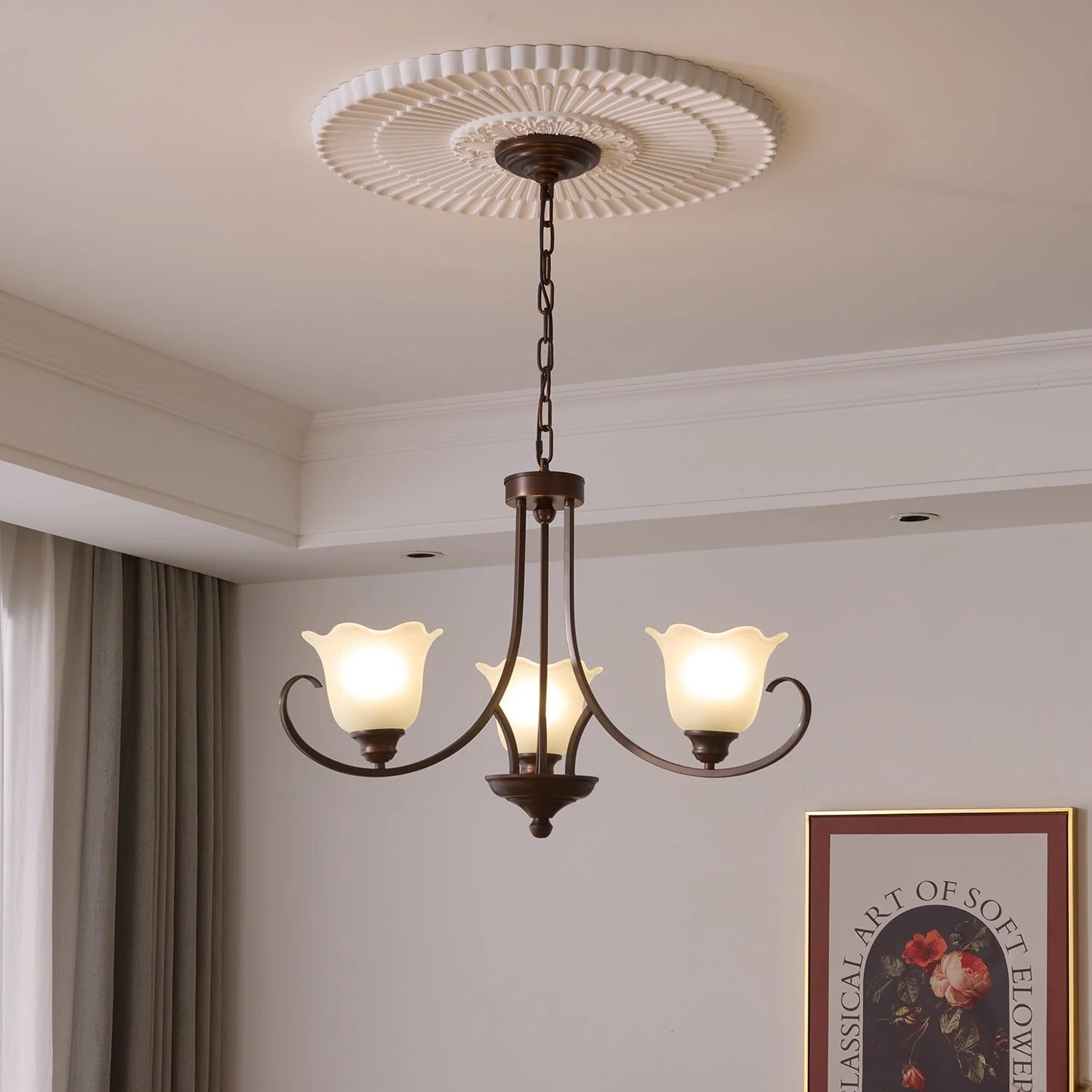 Nydorisra Elegance Vintage Floral Glass Chandelier - Image 49