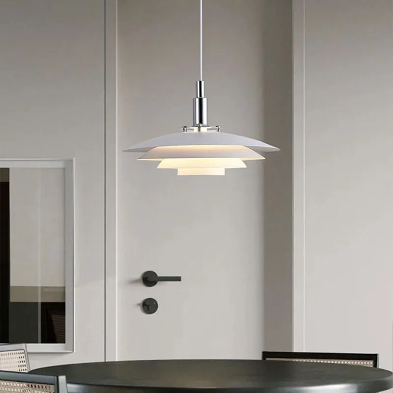 Nylo Contemporary Minimalist Frisbee Shaped Metal Pendant Light - Image 8
