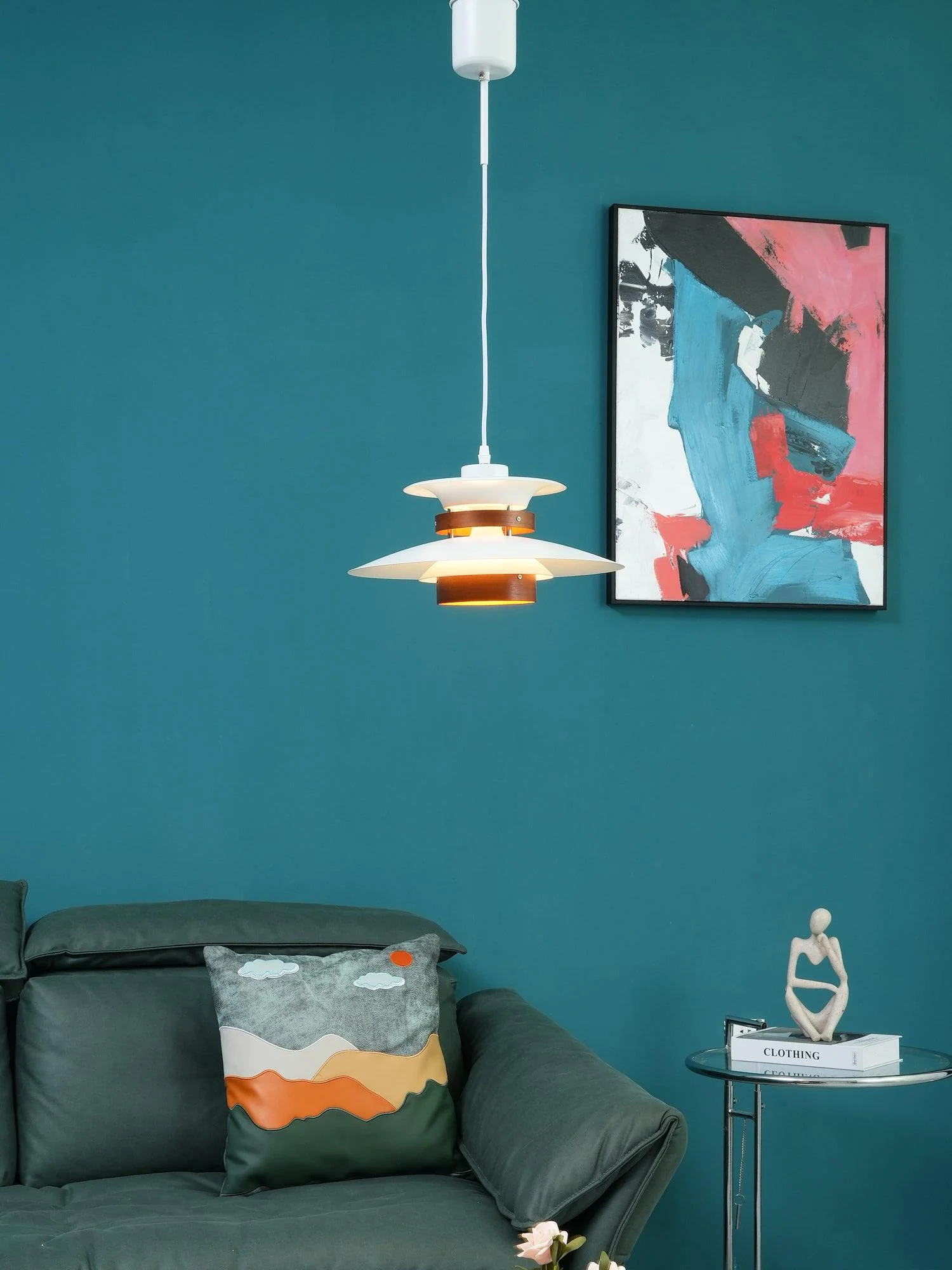Nymera Wood Steel Pendant Lamp - Image 2