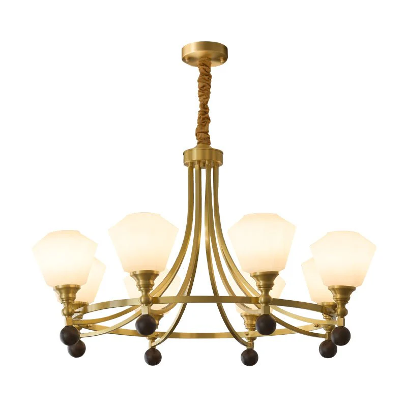 Nyraeyra Premium Nordic Art Brass Wood Chandelier - Image 10