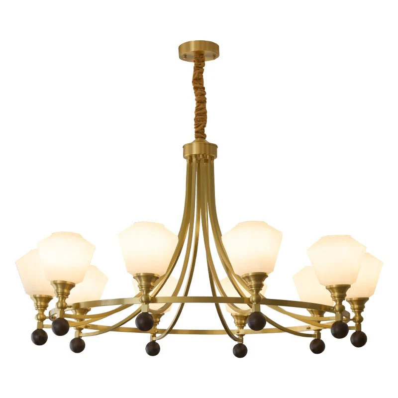 Nyraeyra Premium Nordic Art Brass Wood Chandelier - Image 17