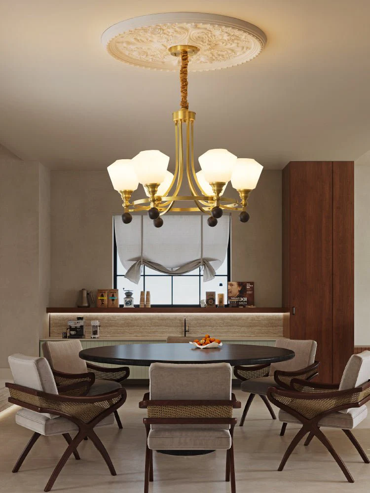 Nyraeyra Premium Nordic Art Brass Wood Chandelier - Image 9