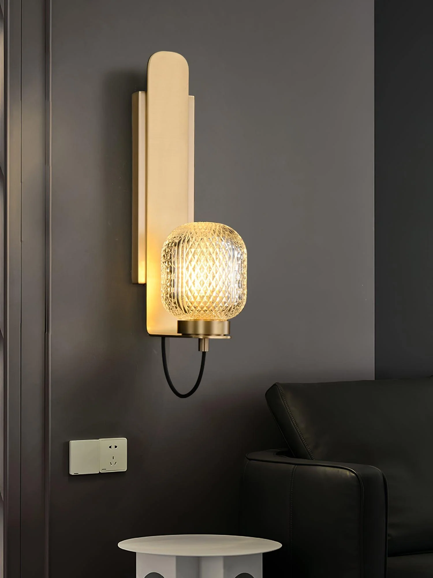 Nyrinaris Premium Nordic Art Brass Glass Wall Light - Image 11