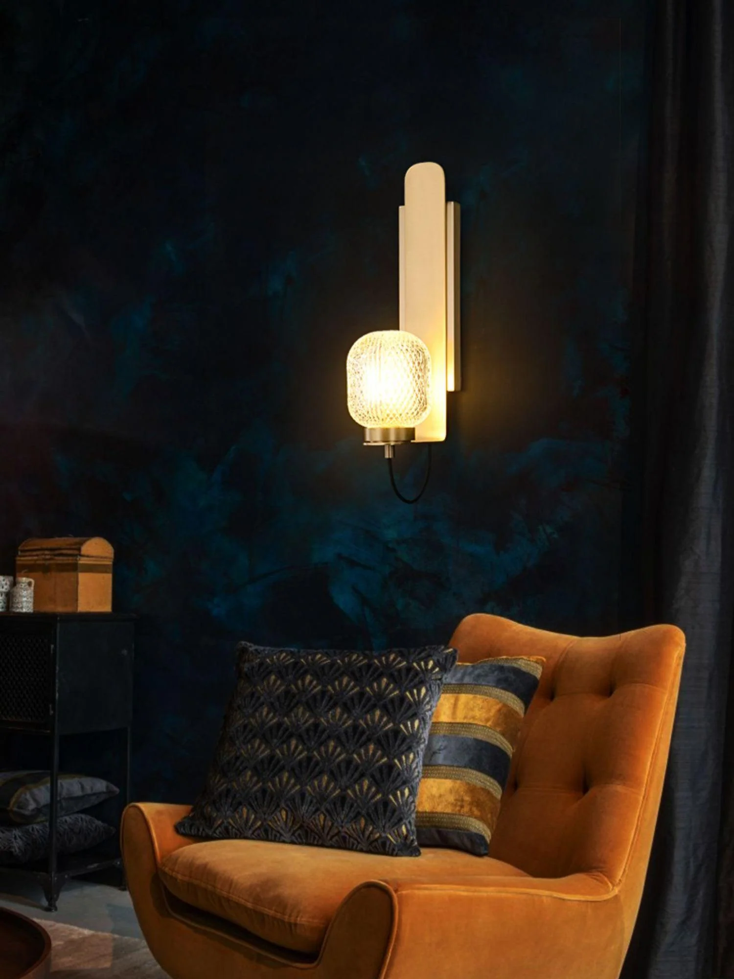 Nyrinaris Premium Nordic Art Brass Glass Wall Light - Image 13