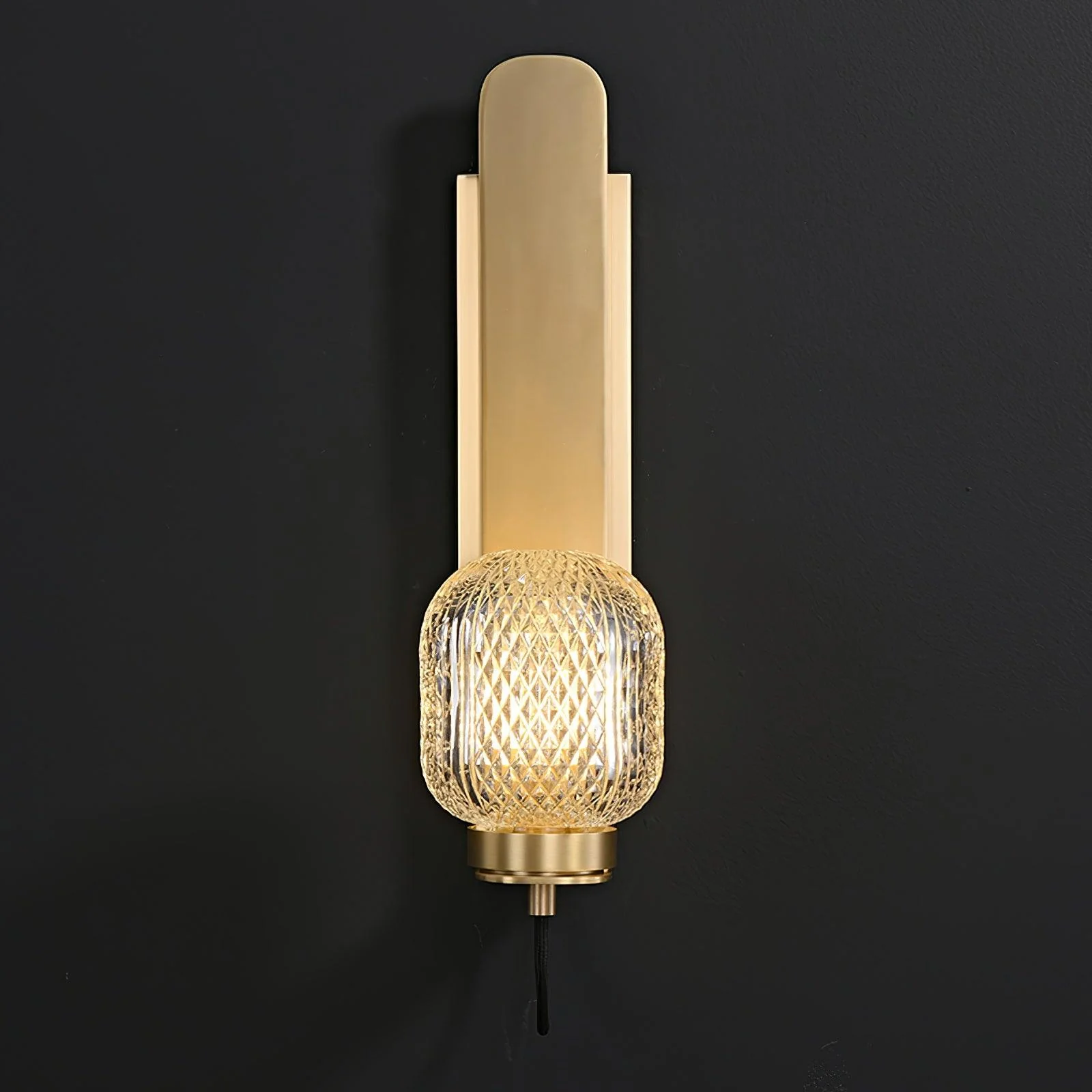 Nyrinaris Premium Nordic Art Brass Glass Wall Light - Image 2