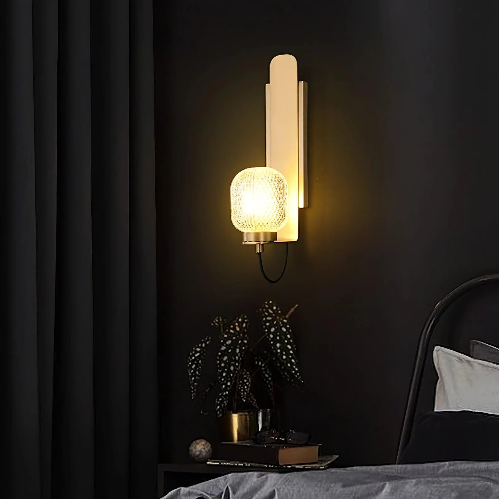 Nyrinaris Premium Nordic Art Brass Glass Wall Light - Image 3