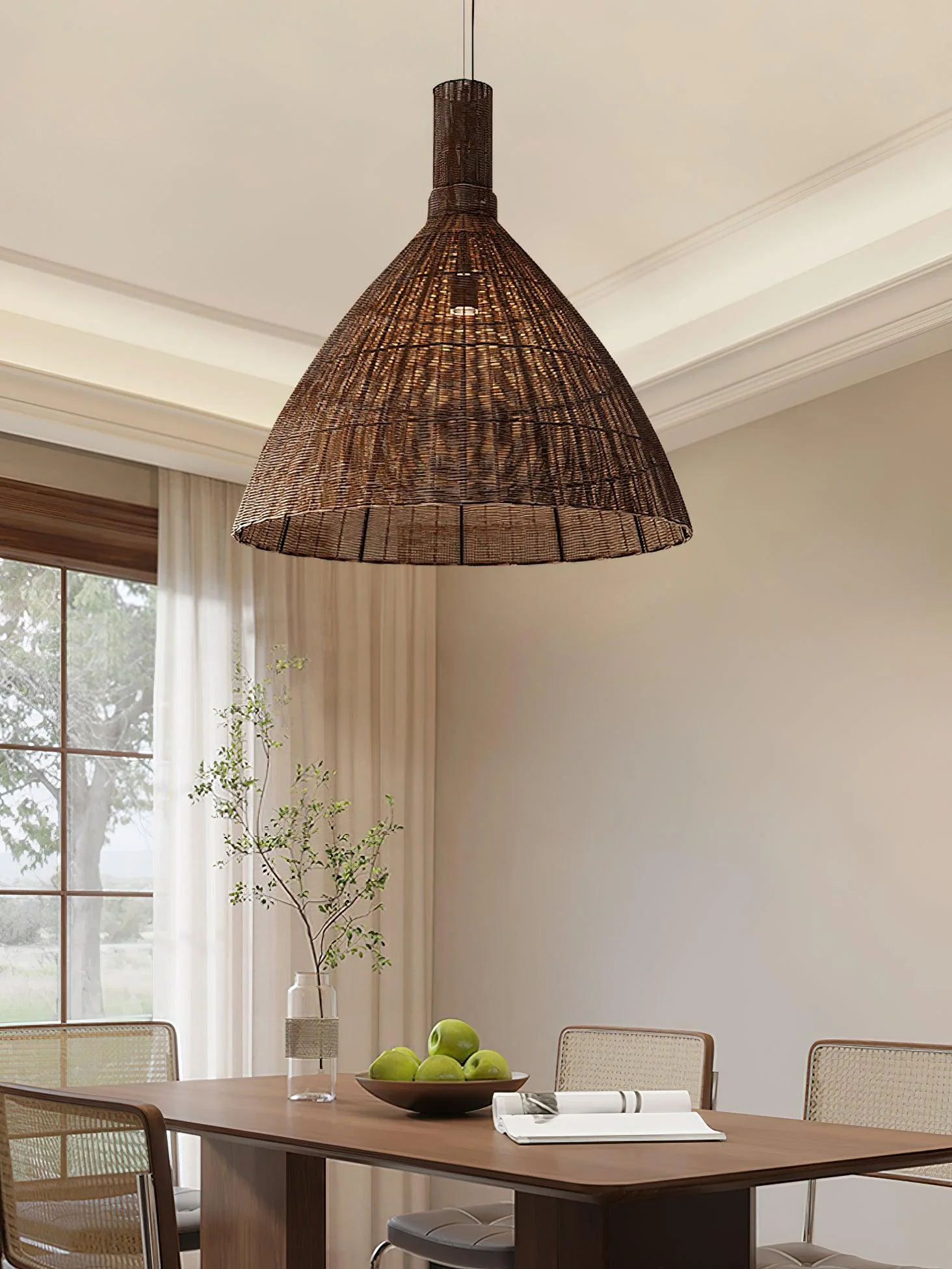 Nytheos Art Natural Rattan Pendant Light - Image 11
