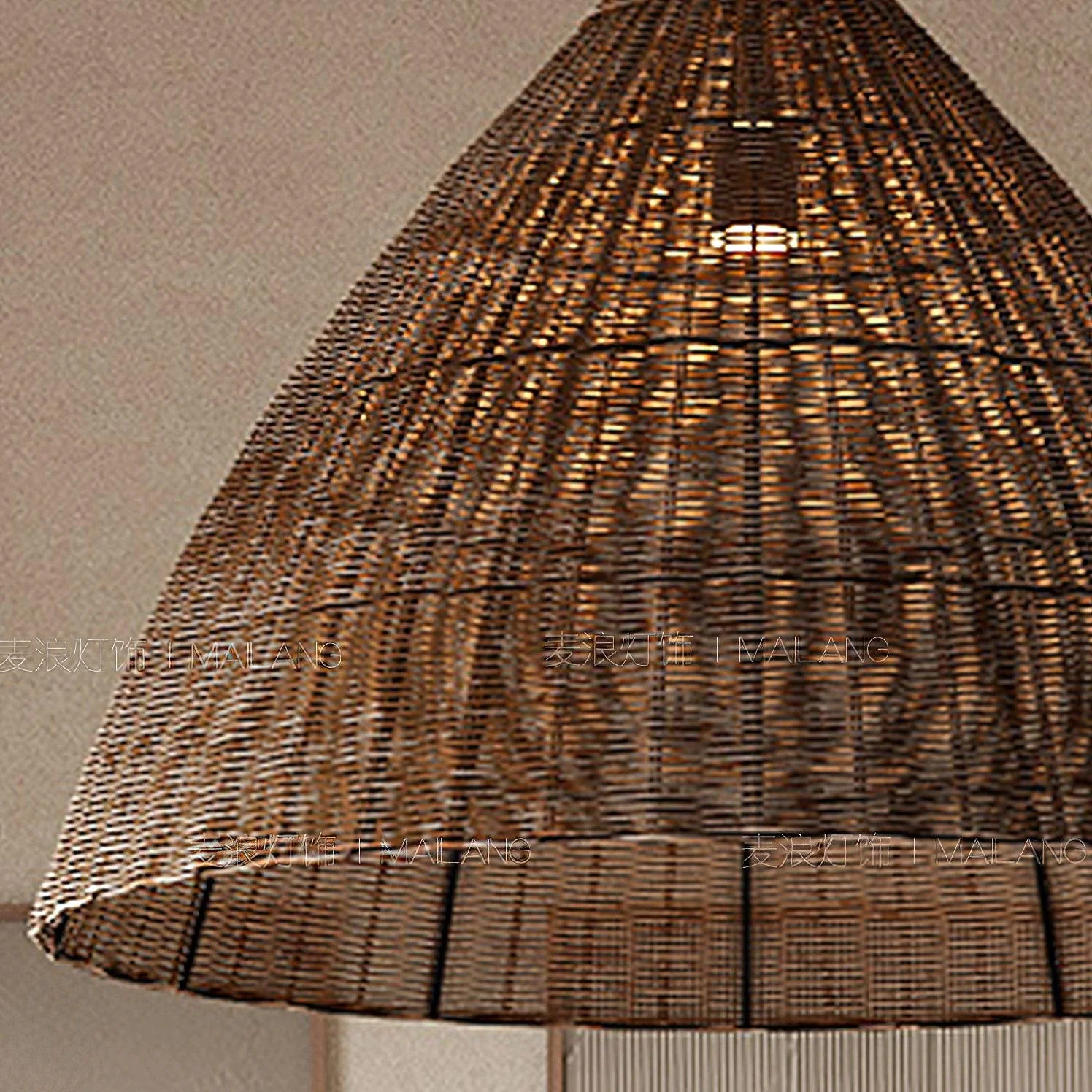 Nytheos Art Natural Rattan Pendant Light - Image 17
