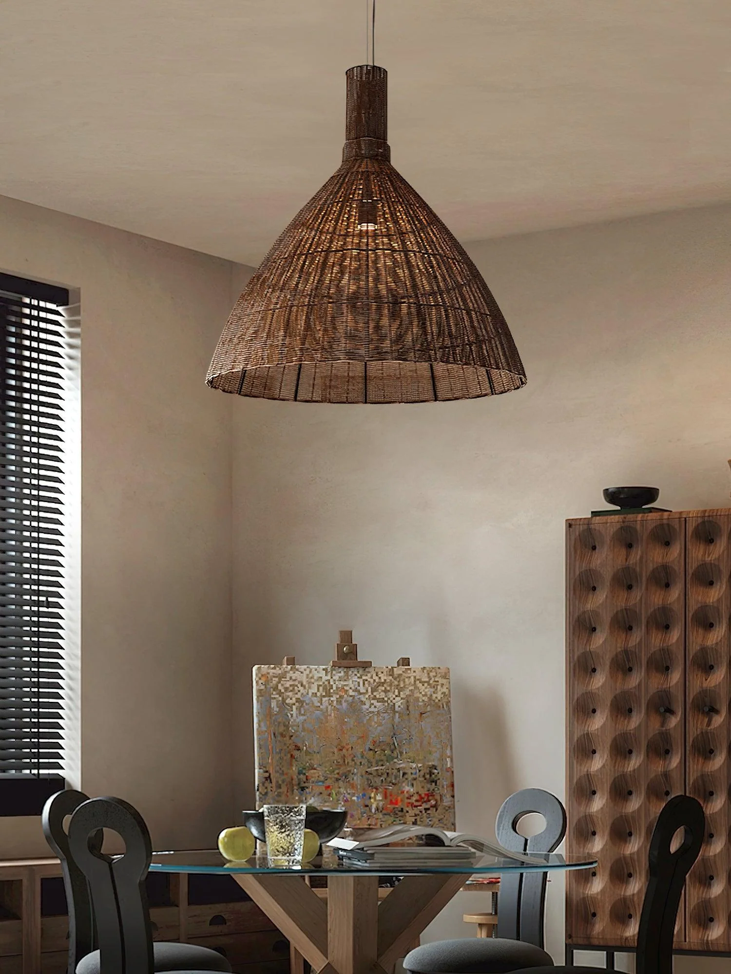 Nytheos Art Natural Rattan Pendant Light - Image 4