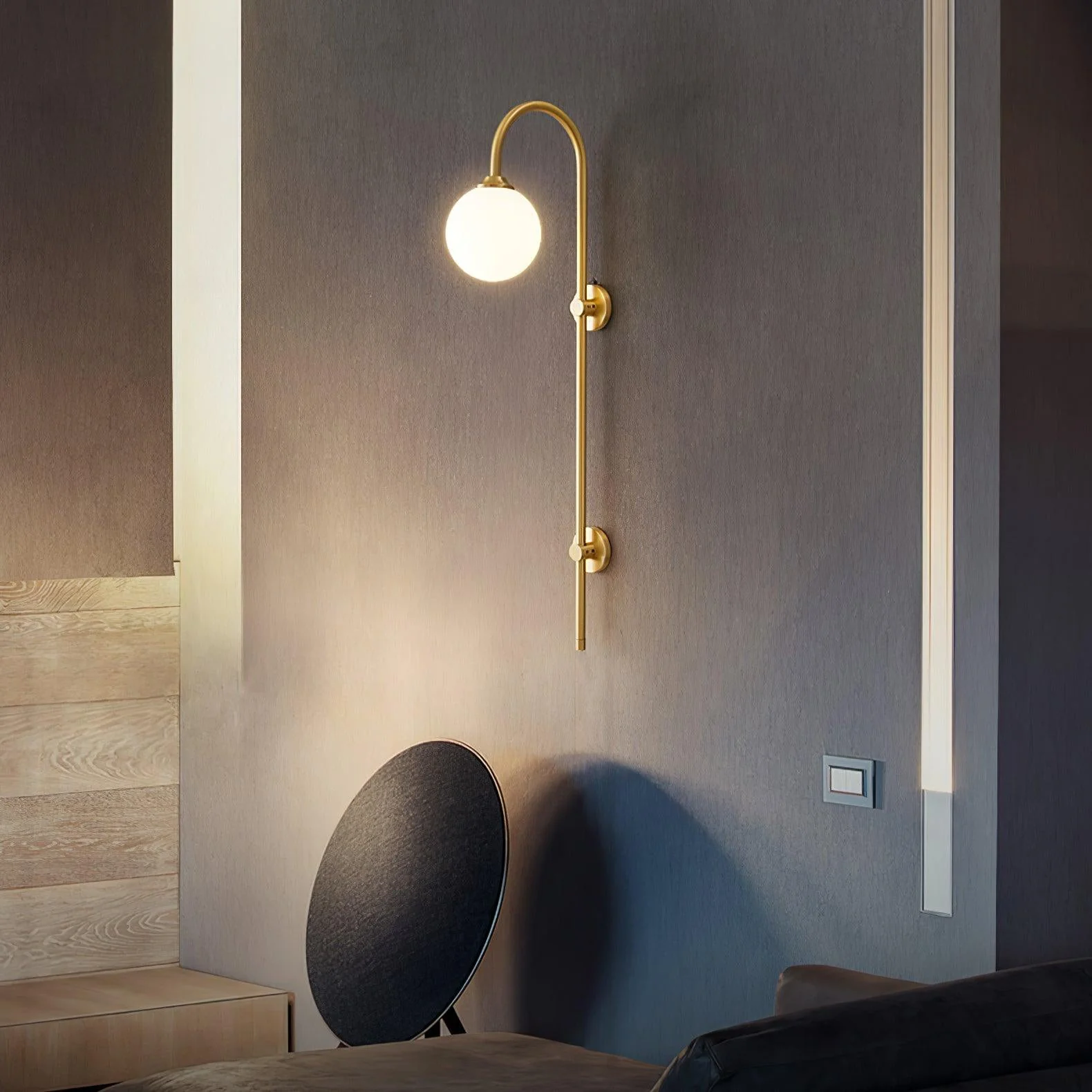Nyvaris Modern Minimalist Globe Brass Glass Sconce Wall lamp - Image 16