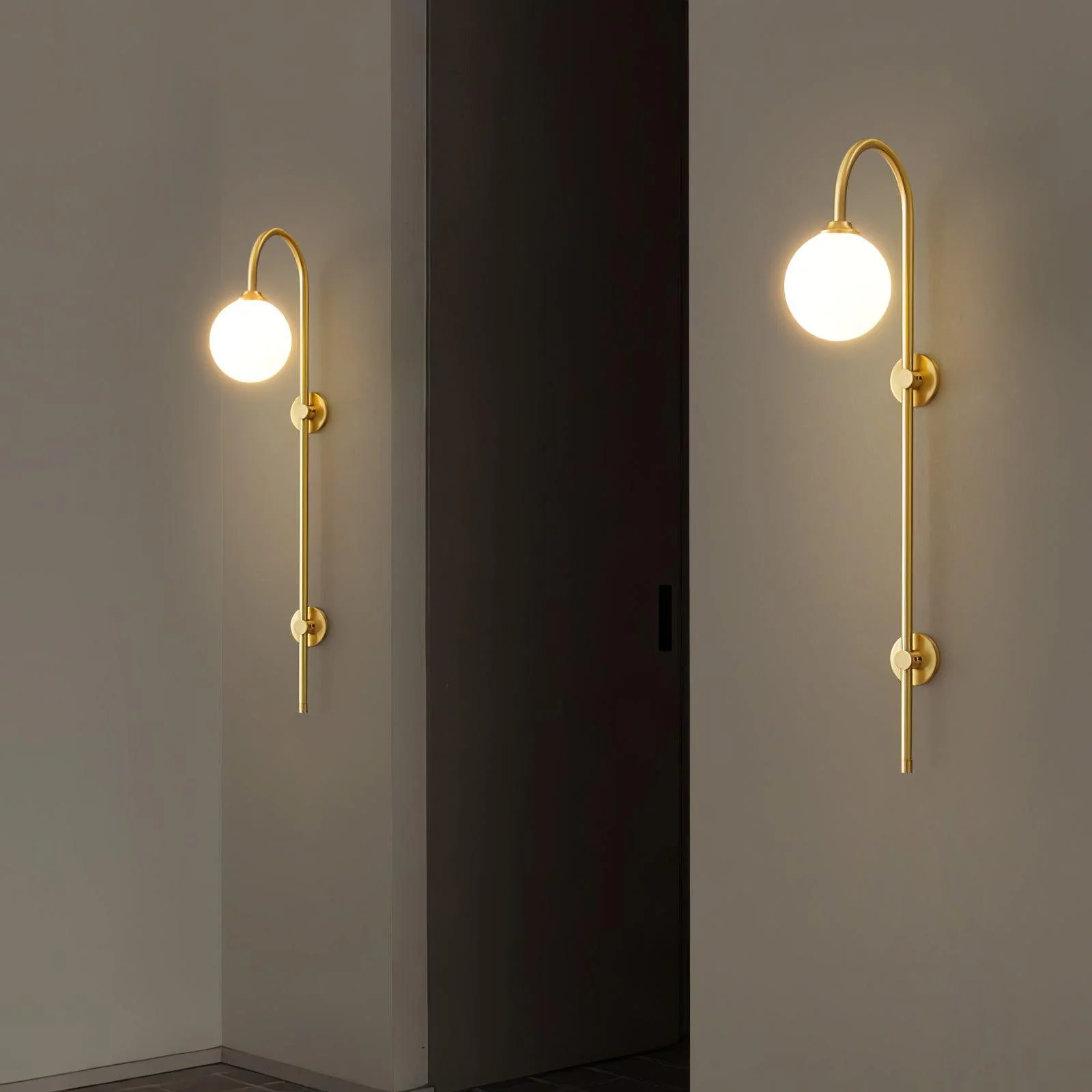 Nyvaris Modern Minimalist Globe Brass Glass Sconce Wall lamp - Image 24